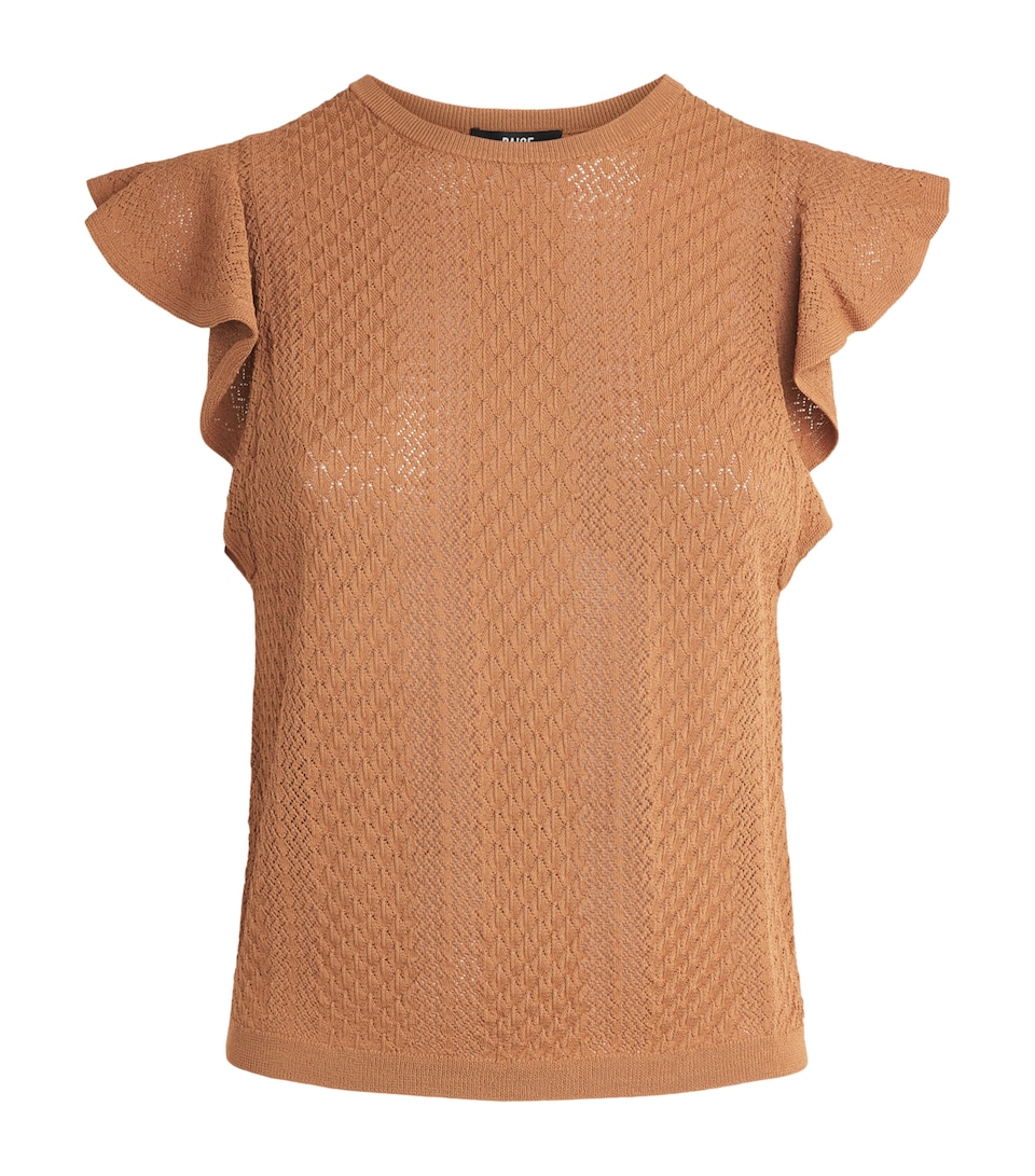 PAIGE Womens Ruffled Margo Tank Top Desert Brown