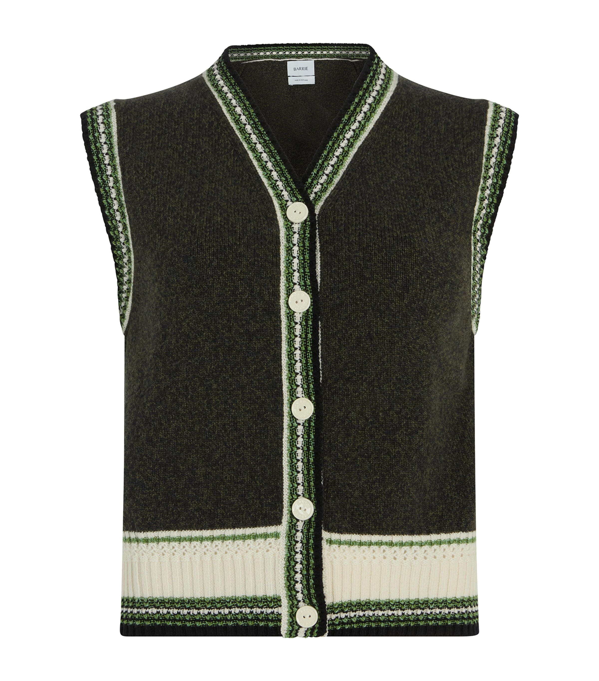 Cashmere Stripe-Detail Trousers