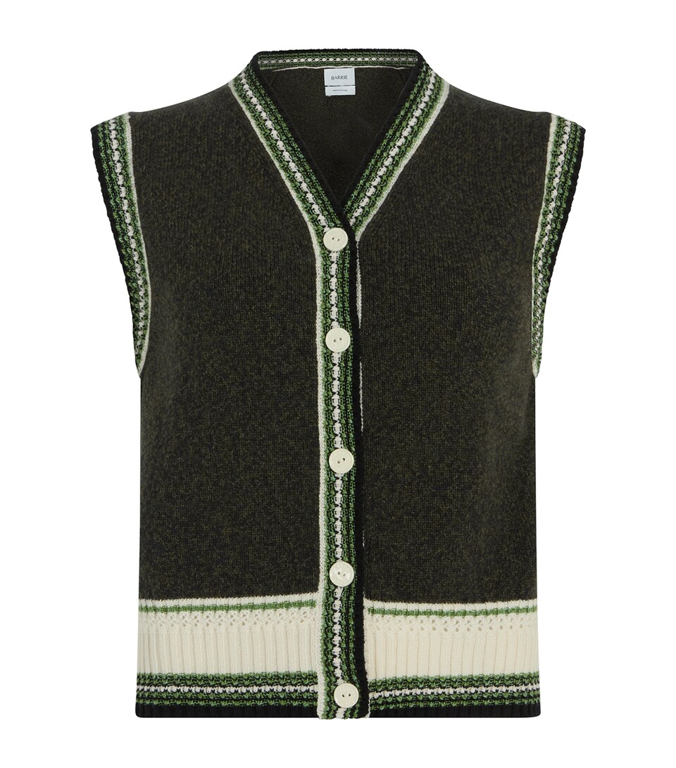 Cashmere Stripe-Detail Trousers