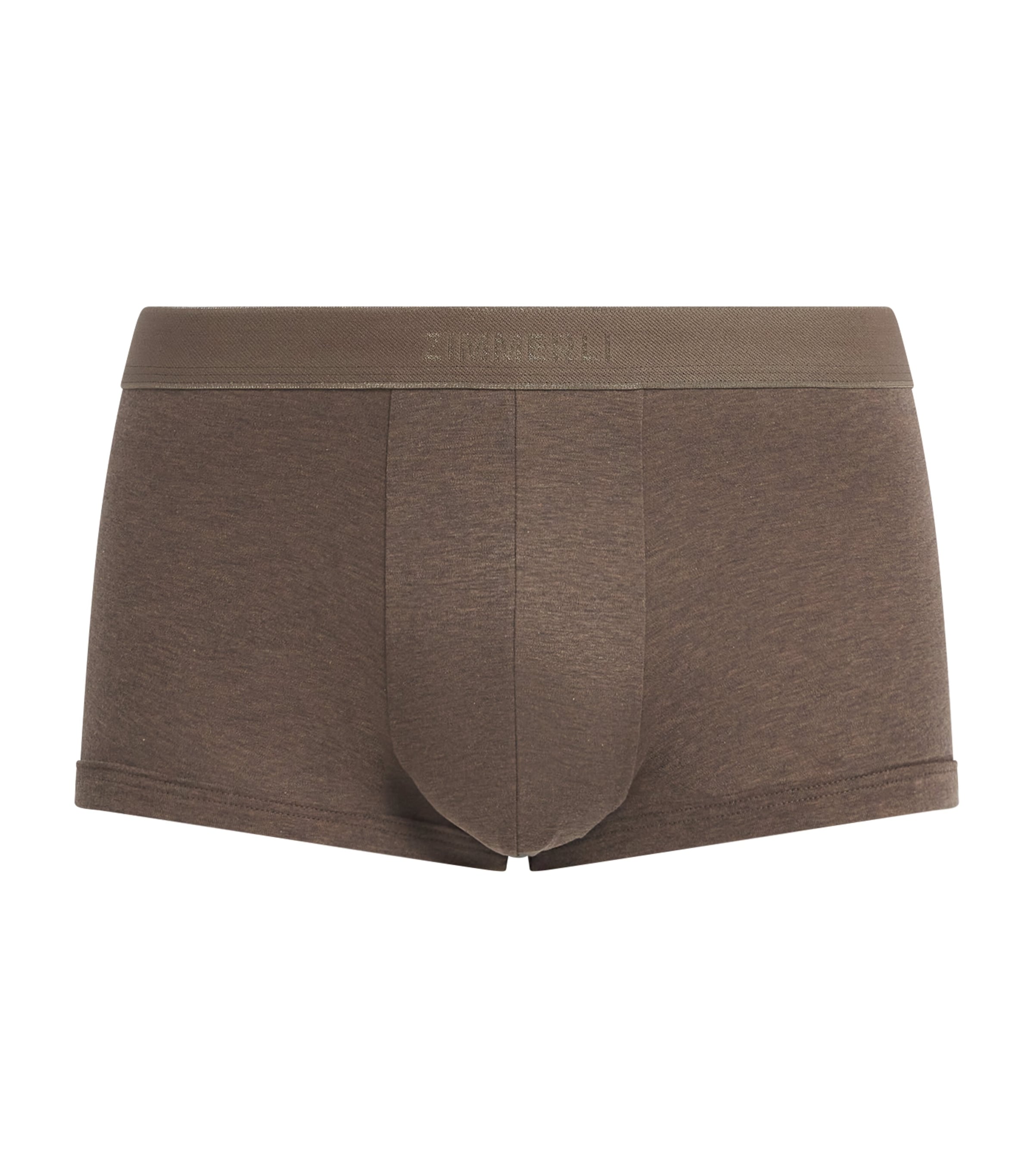 Zimmerli Mens Sea Island Cotton Boxer Briefs Brown Melange