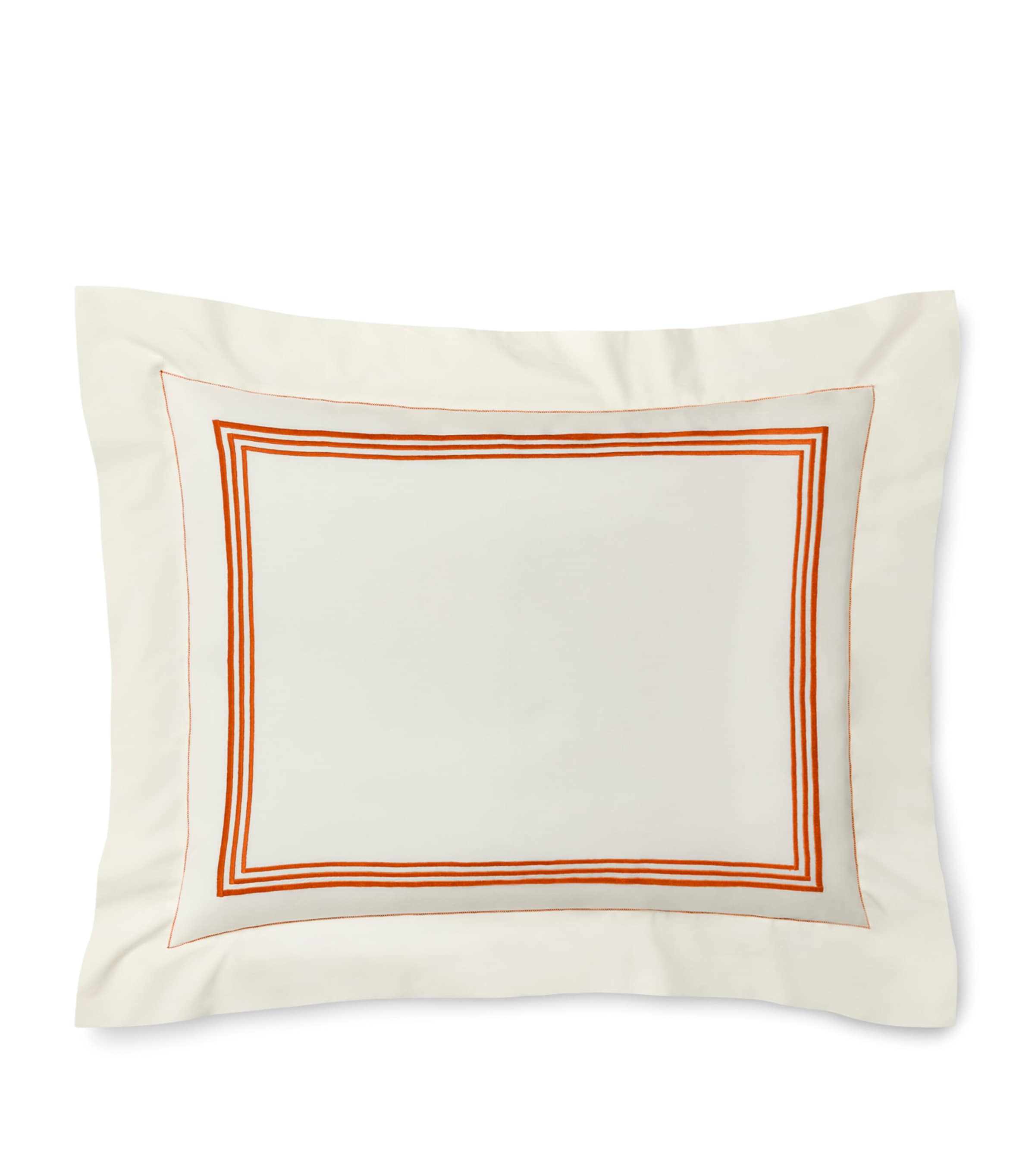 Pratesi Tre Righe Standard Pillowcase (50cm x 75cm) Ivory/orange