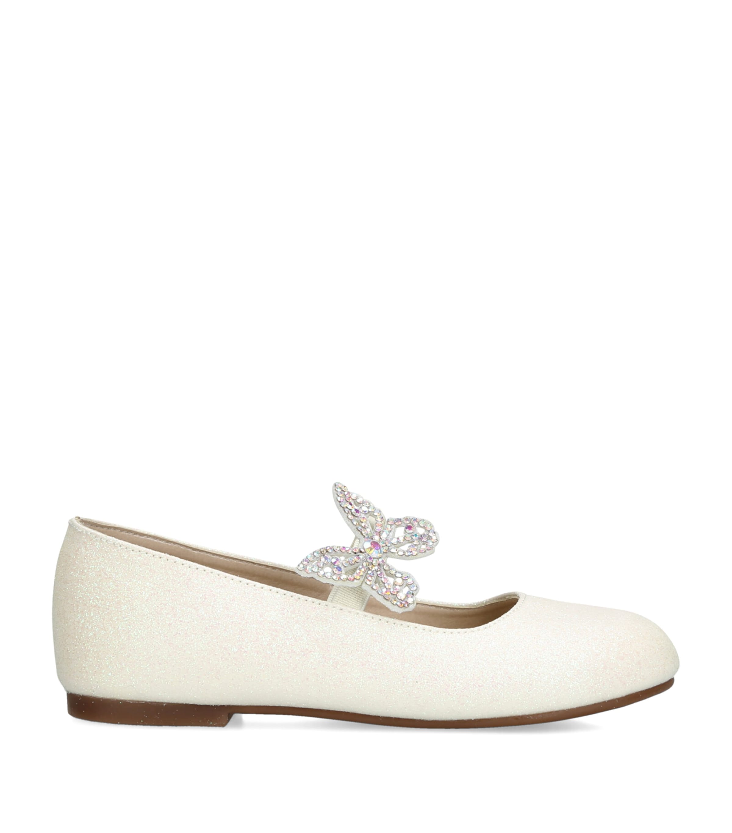 BabyWalker Sparkle Butterfly Ballet Flats White