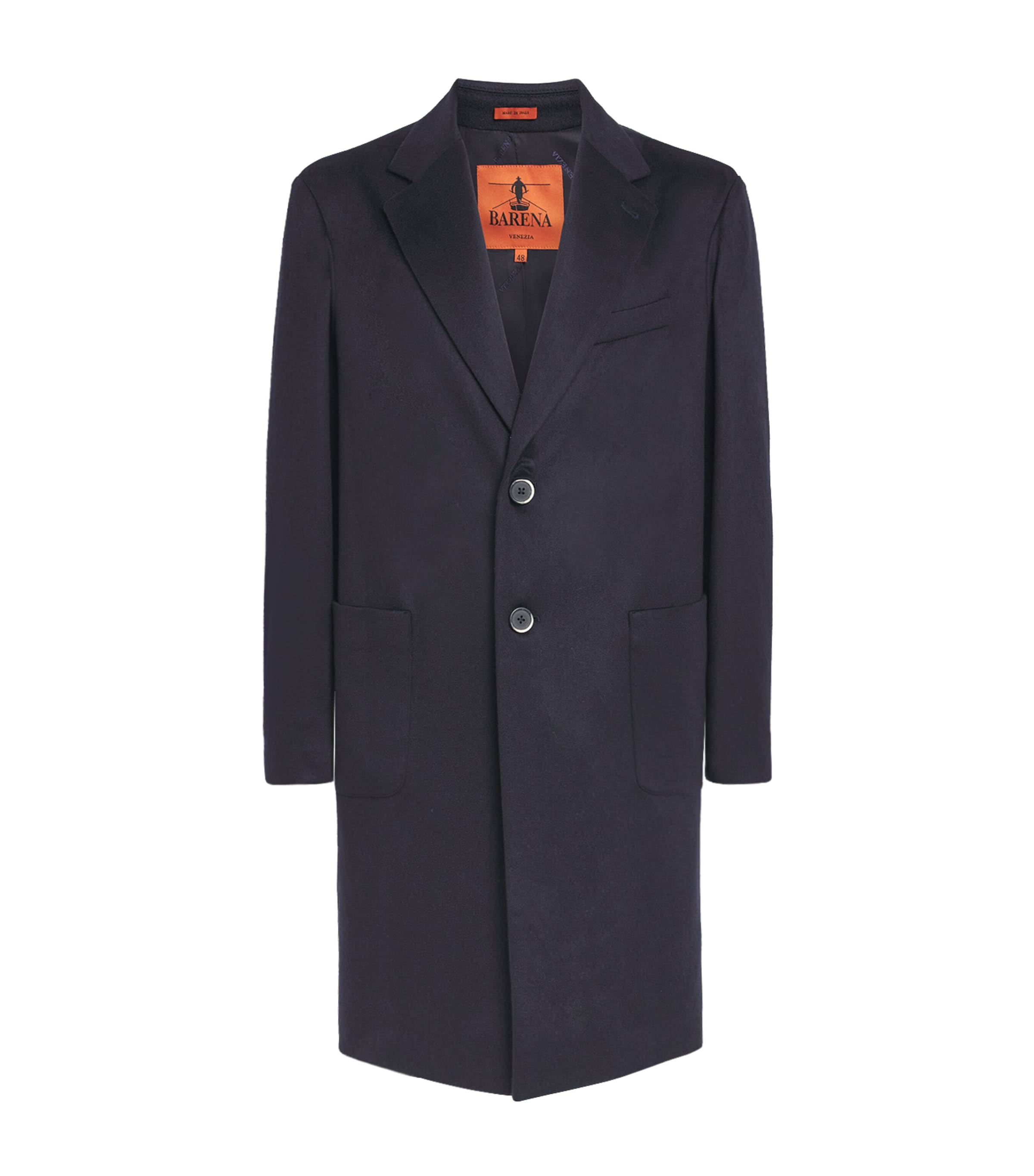 Barena Mens Cashmere Overcoat Navy