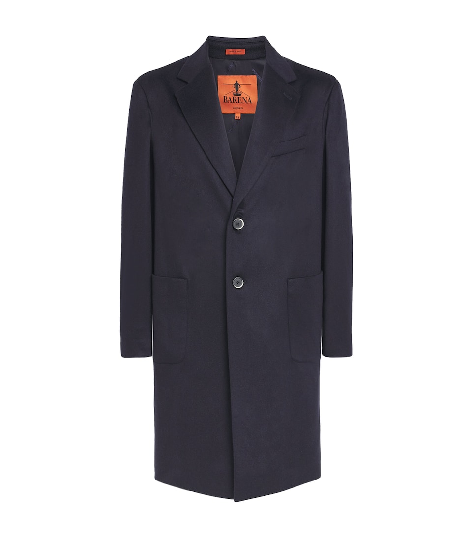 Barena Mens Cashmere Overcoat Navy
