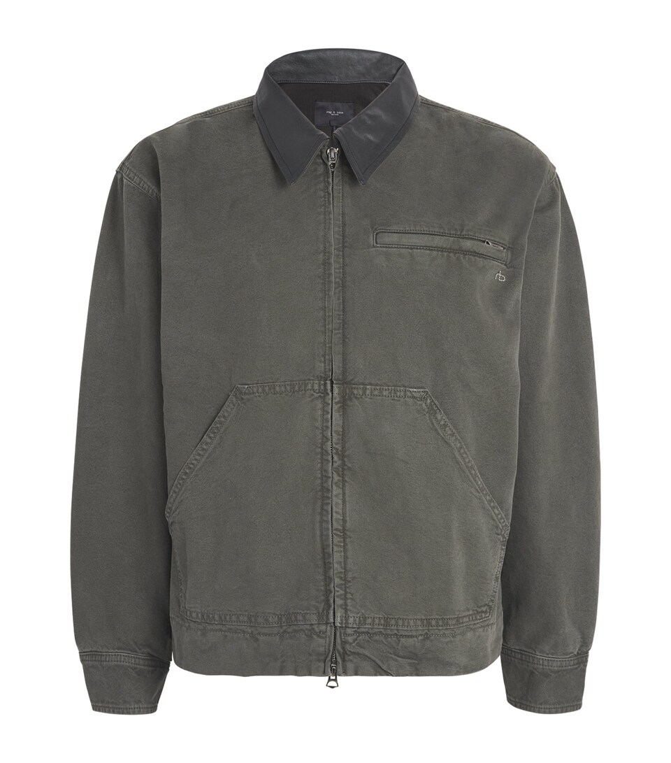 Rag & Bone Mens Workwear Denim Shacket Drkgrn
