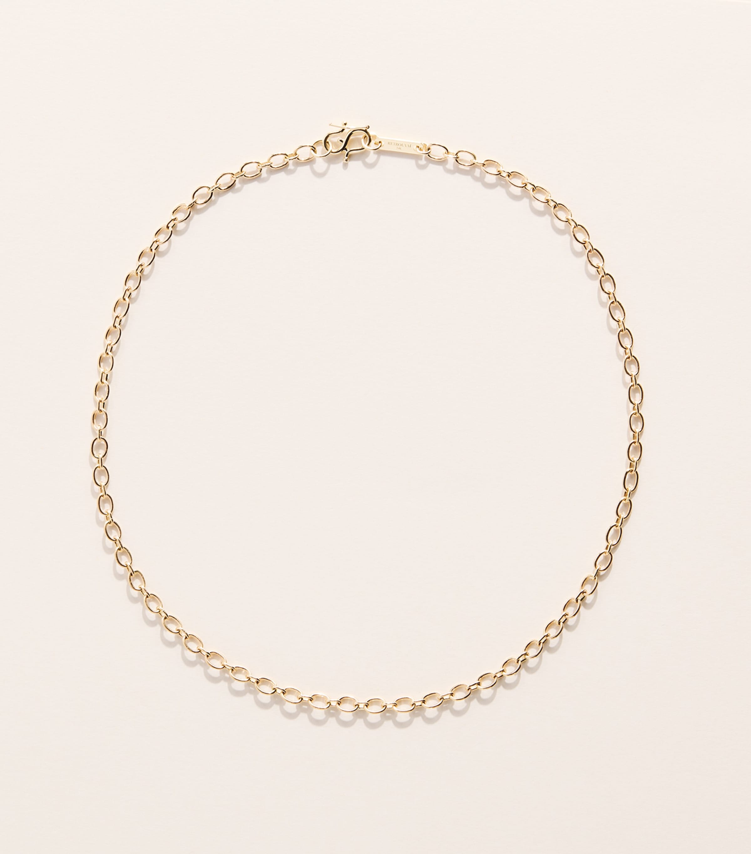 Retrouvaí Yellow Gold Oval-Link Chain Necklace Yellow Gold