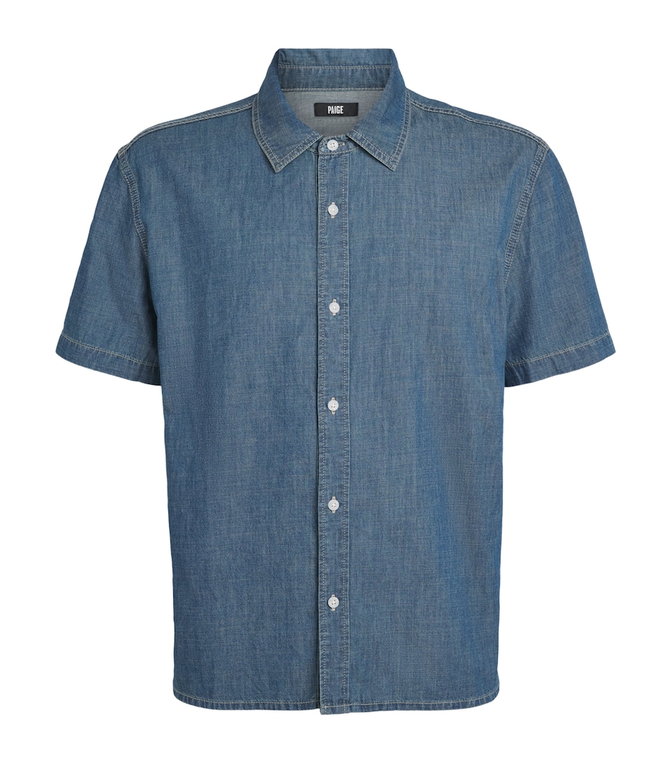 PAIGE Mens Denim Short-Sleeve Soliman Shirt Chandler