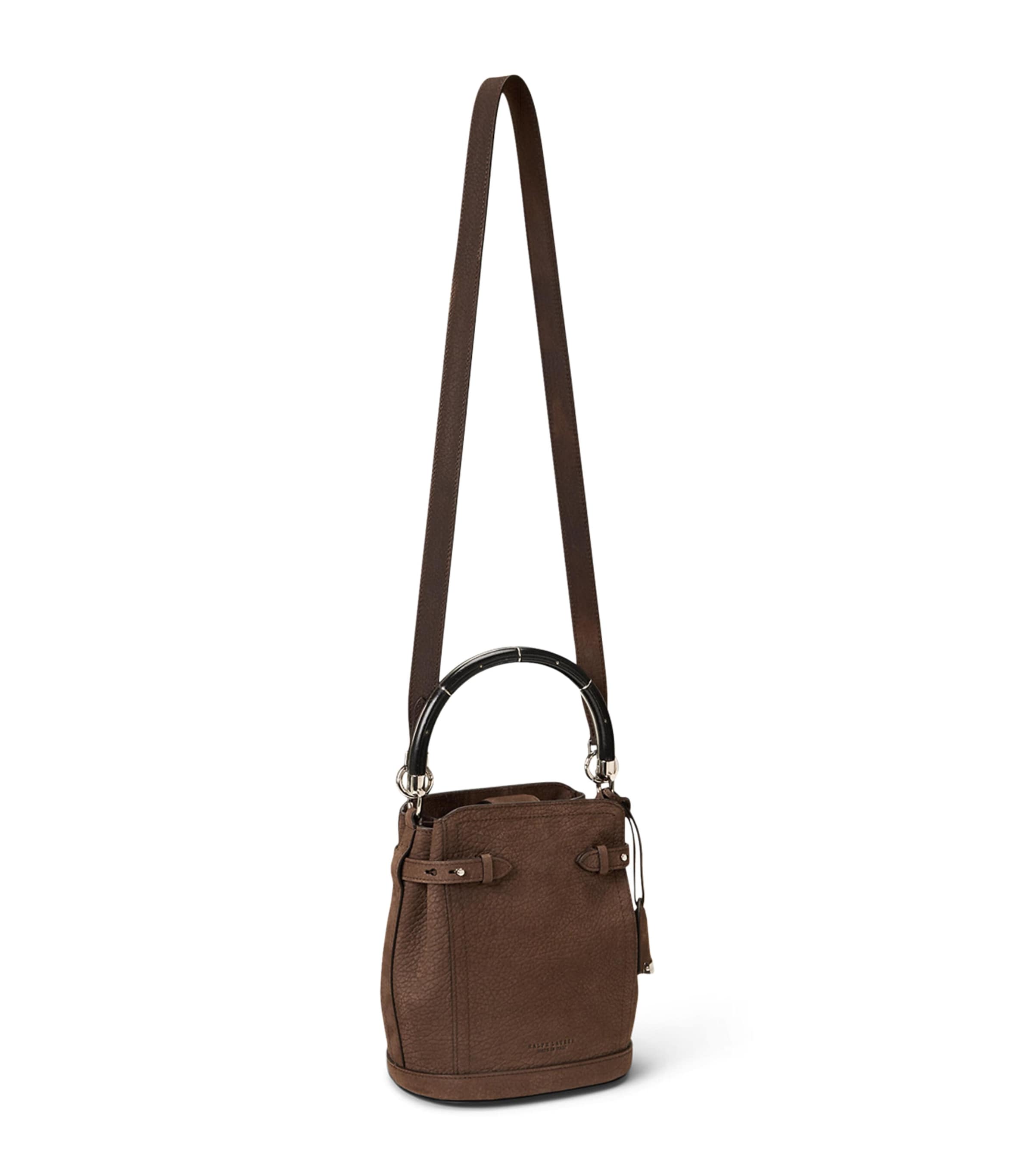 Ralph Lauren Collection Small Nubuck The Ralph Bucket Bag Luggage Brown