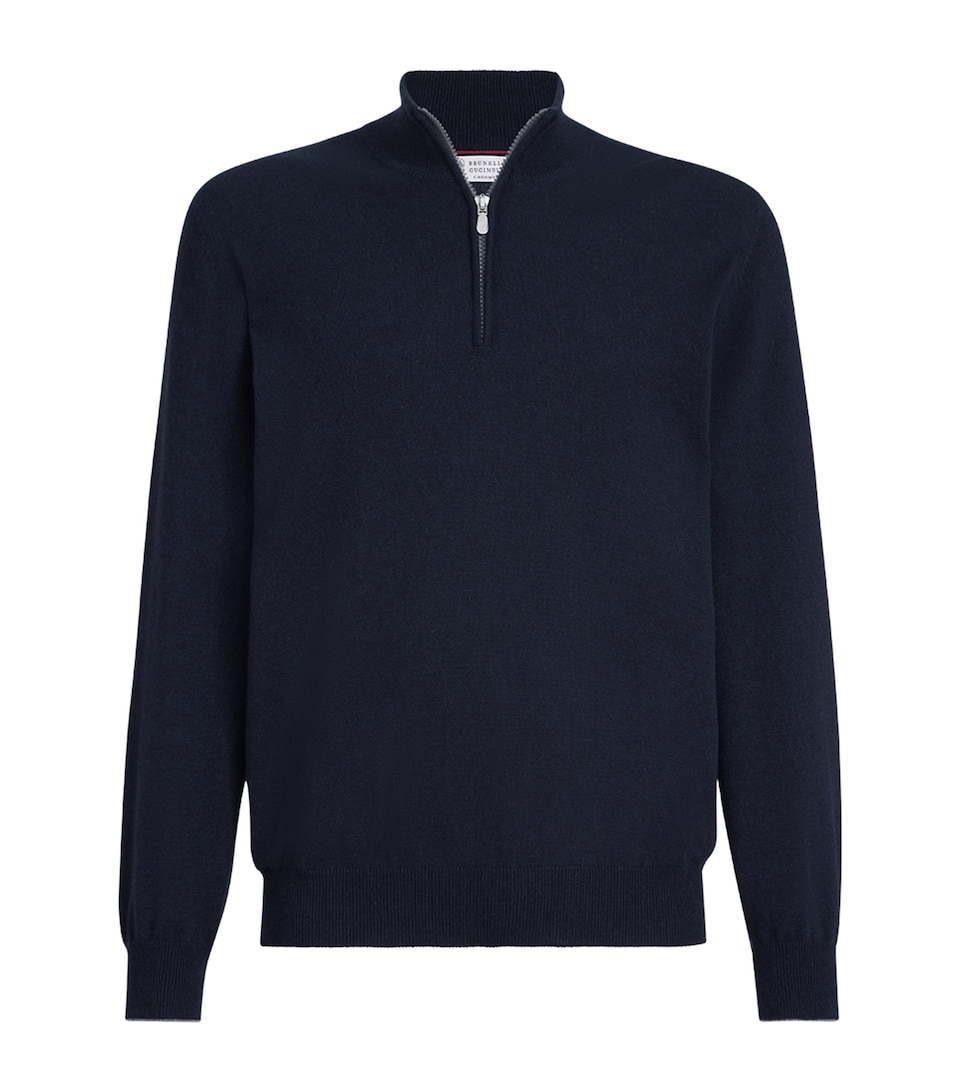 Brunello Cucinelli Mens Cashmere Quarter-Zip Sweater