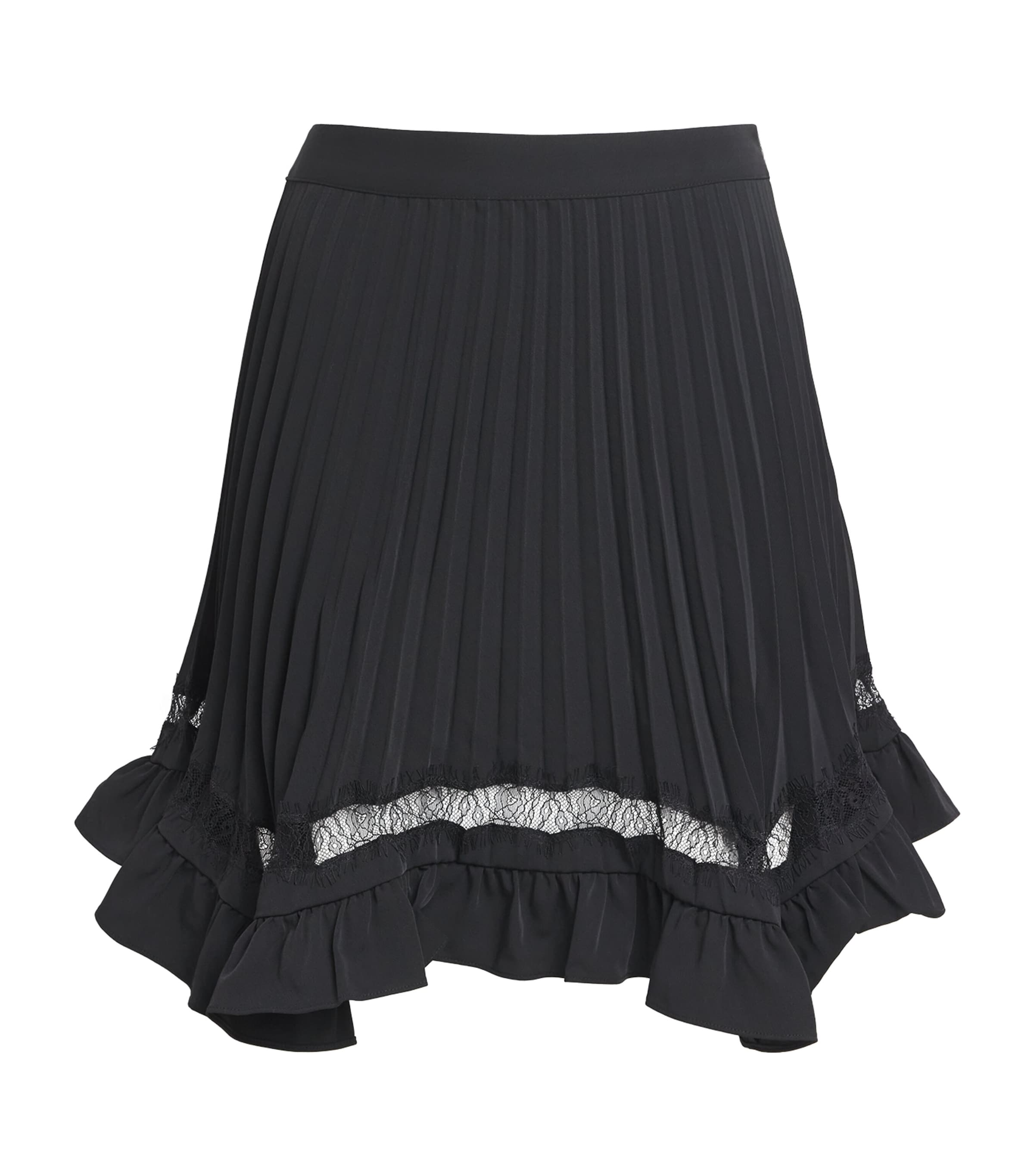 Asymmetric Pleated Mini Skirt