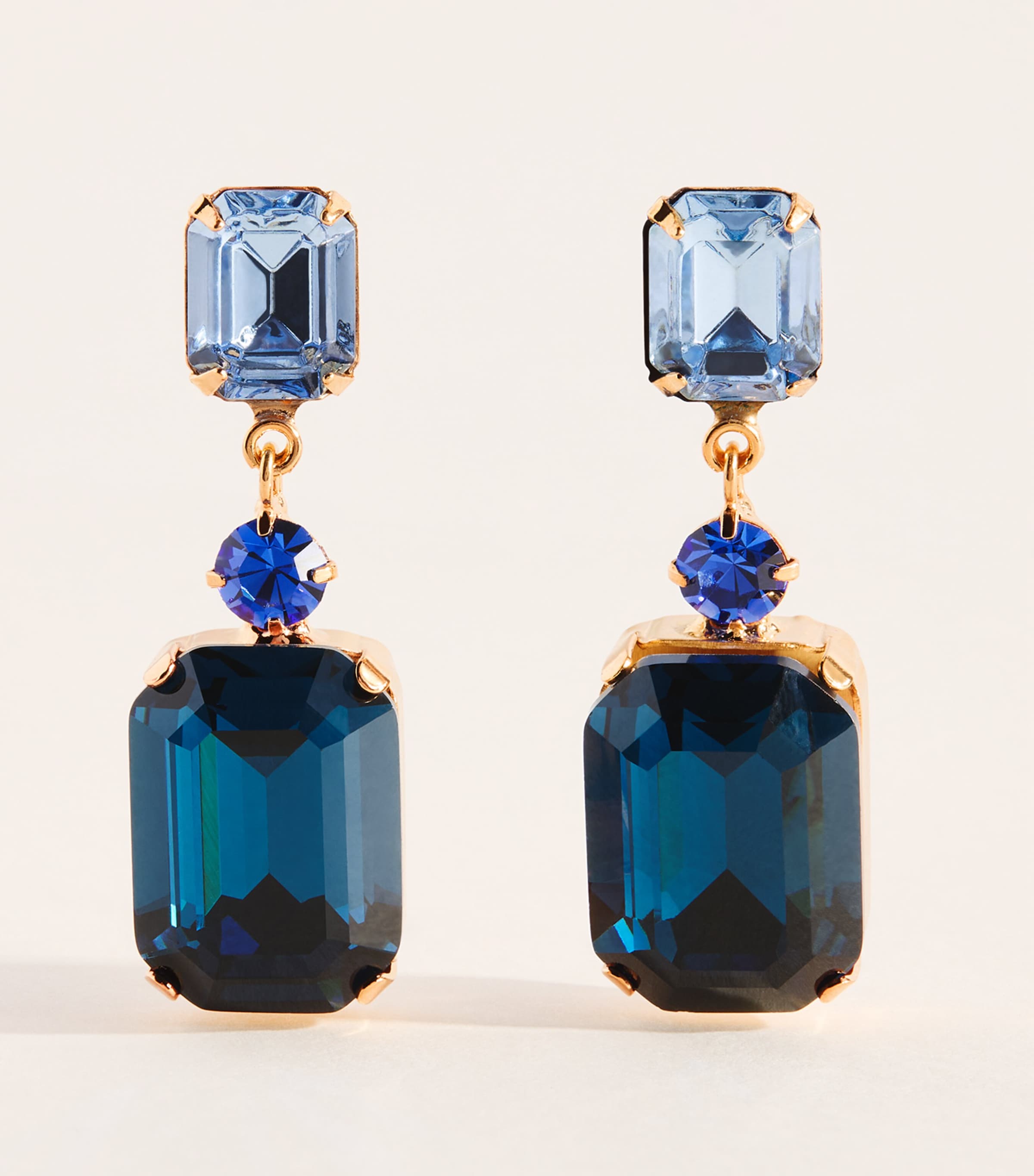 Jennifer Behr Yellow Gold-Plated Justine Drop Earrings Sapphire