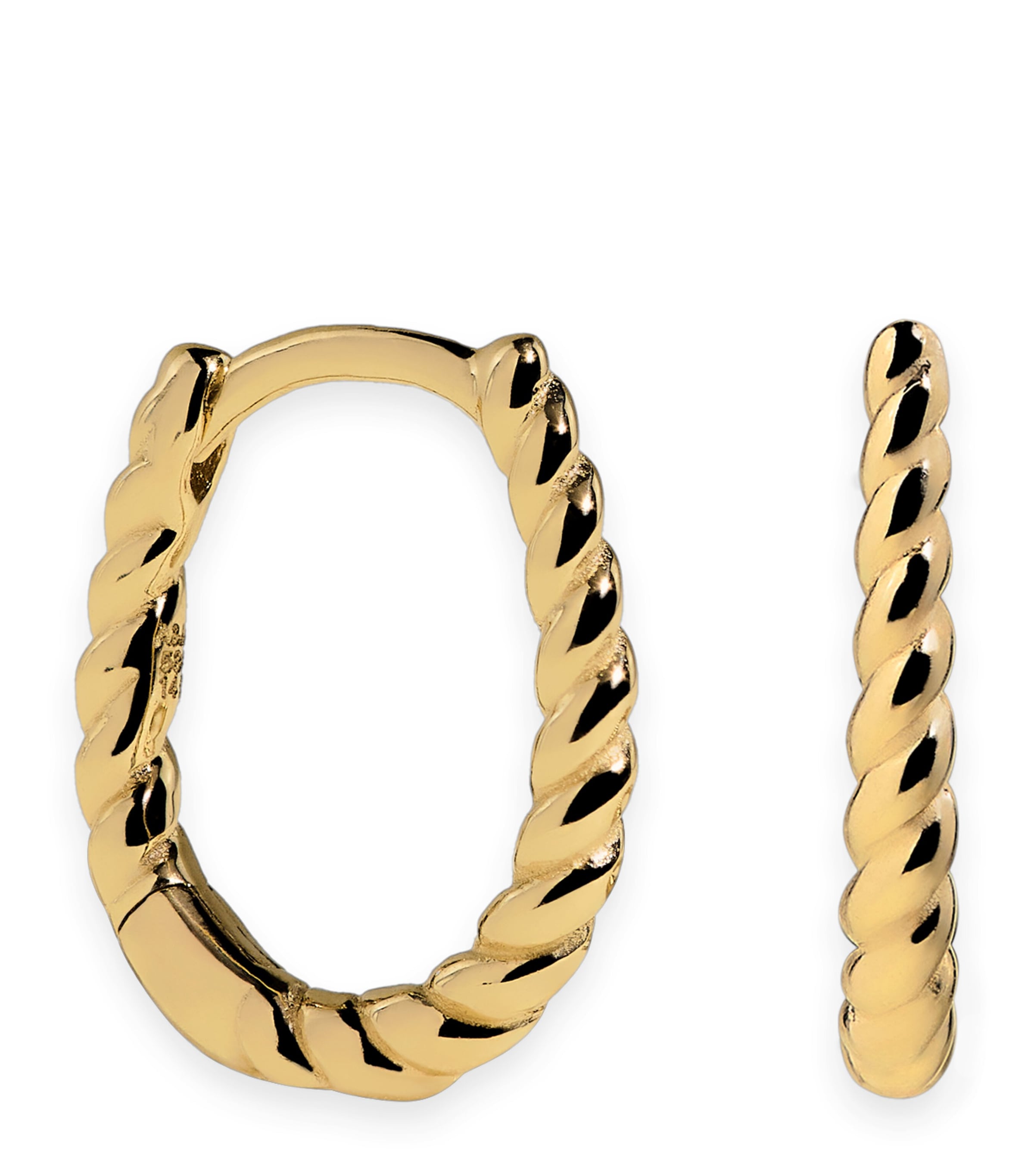 Astrid & Miyu Yellow Gold Rope Huggies Gold