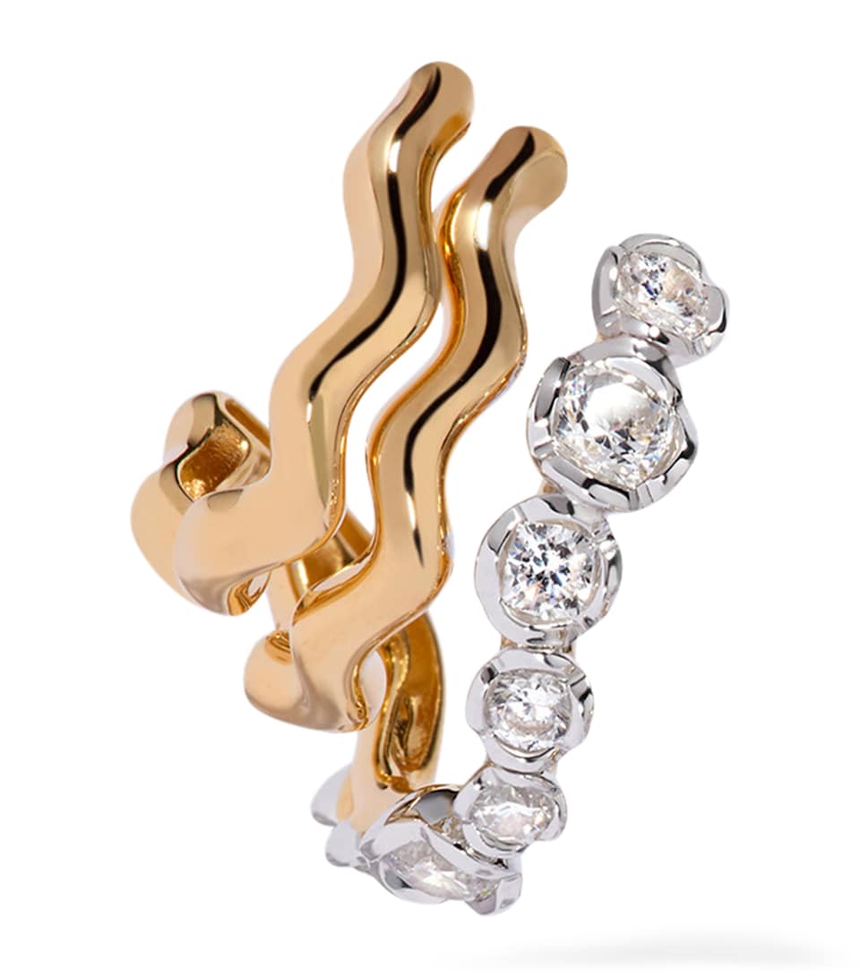 Annoushka White, Yellow Gold and Diamond Whoopsie Daisy Triple Hoop Single Earring (Left)