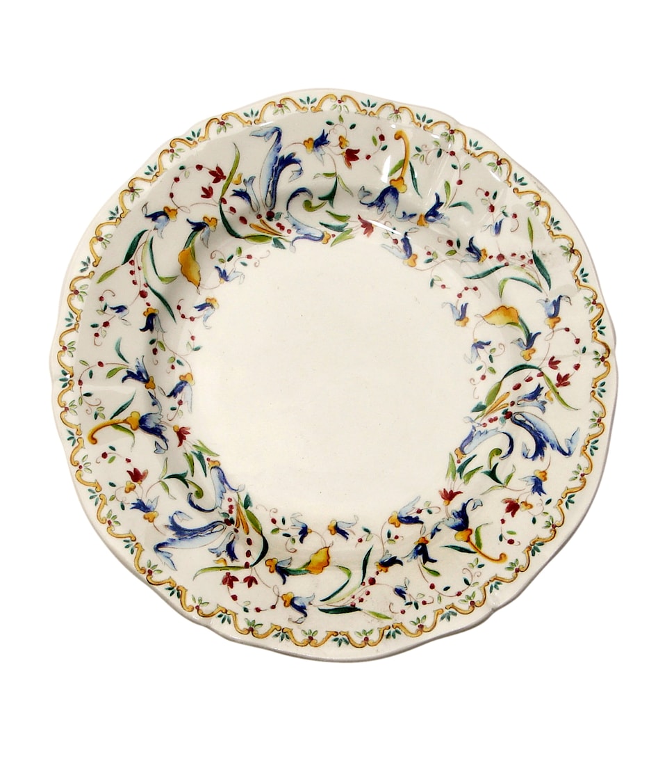 Gien Toscana Canape Plates (Set of 4) White, Blue, Yellow