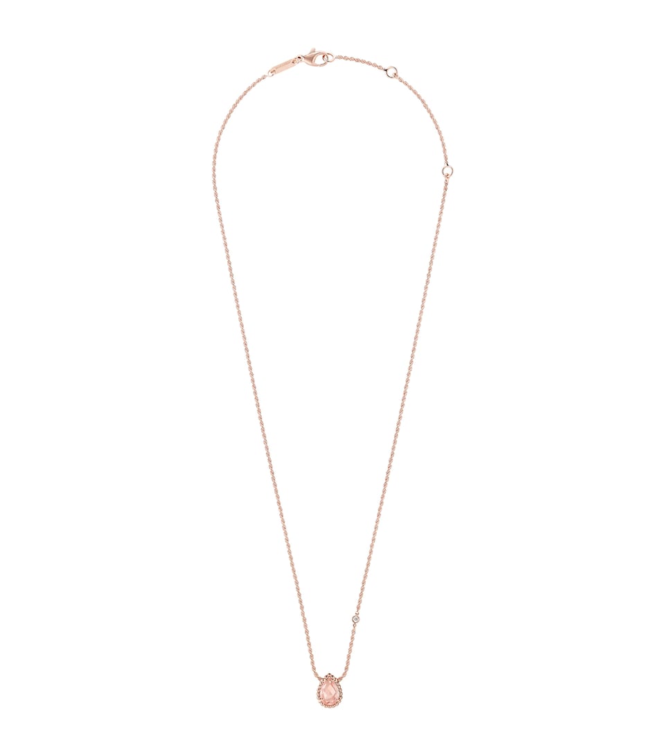 Boucheron Rose Gold, Diamond and Pink Quartz Serpent Bohème Necklace Pink Quartz