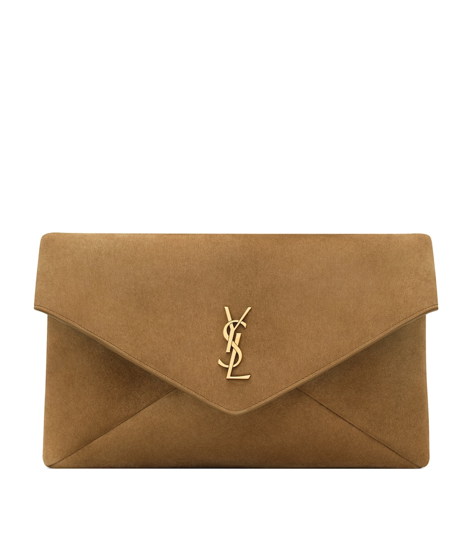Large Suede Cassandre Envelope Pouch
