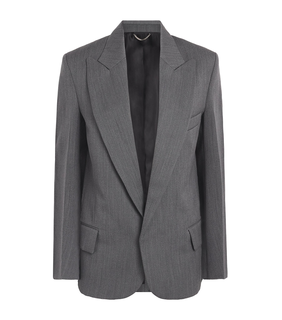Victoria Beckham Womens Virgin Wool Roberta Blazer Melnge