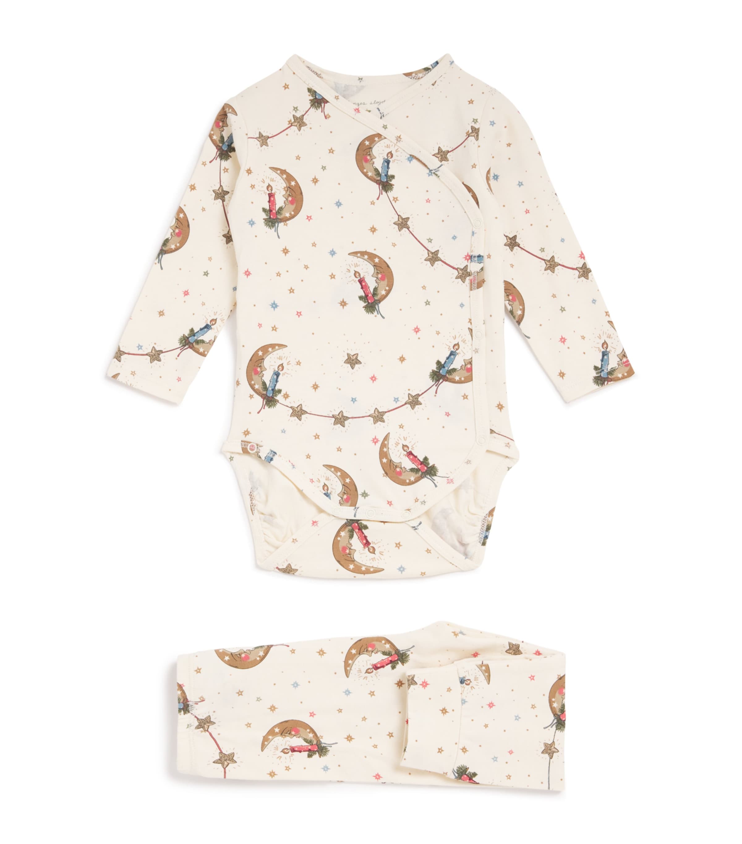 Cotton-Blend Basic Christmas Pyjama Set (0-6 Months)