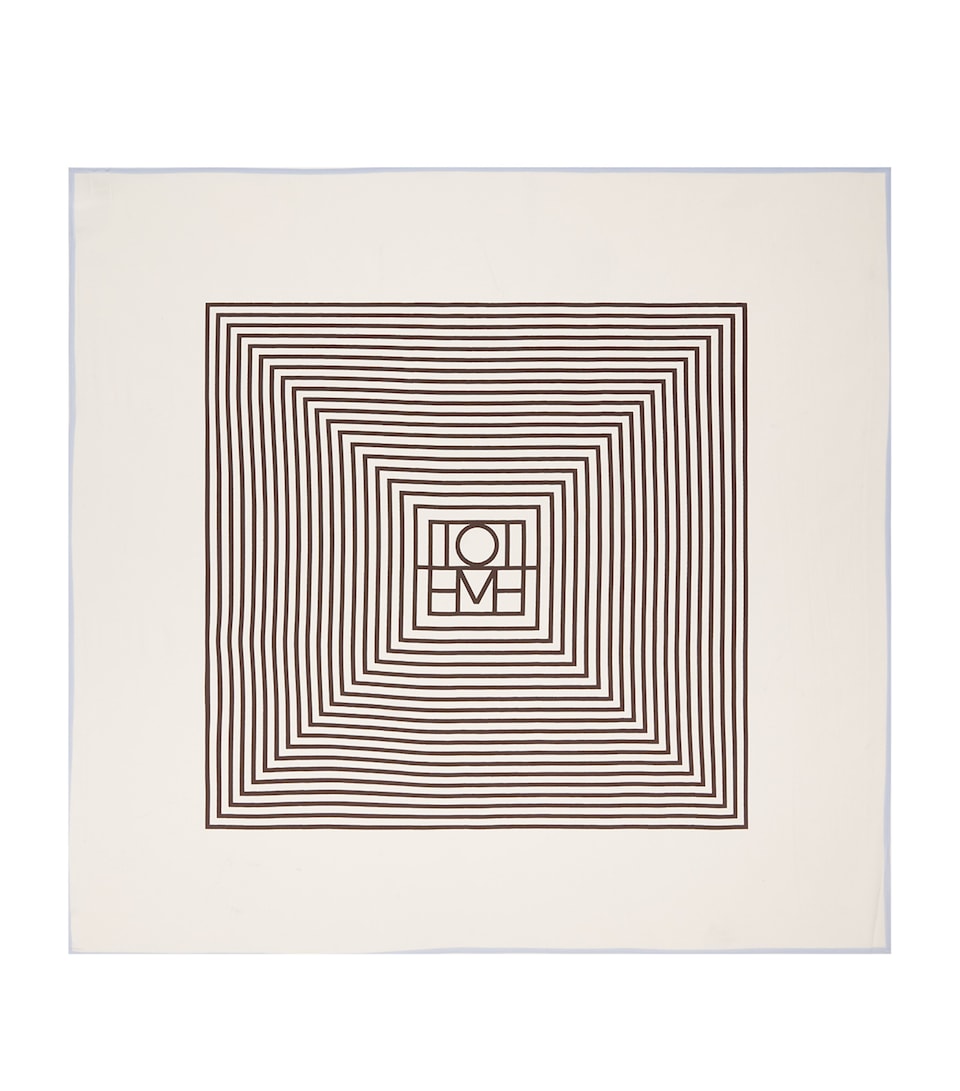 Toteme Silk Monogram Scarf Macadamia