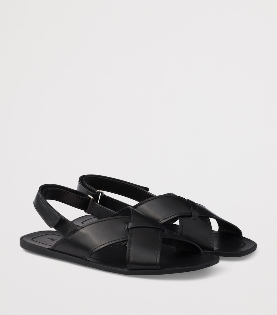 Leather Crisscross Slingback Sandals