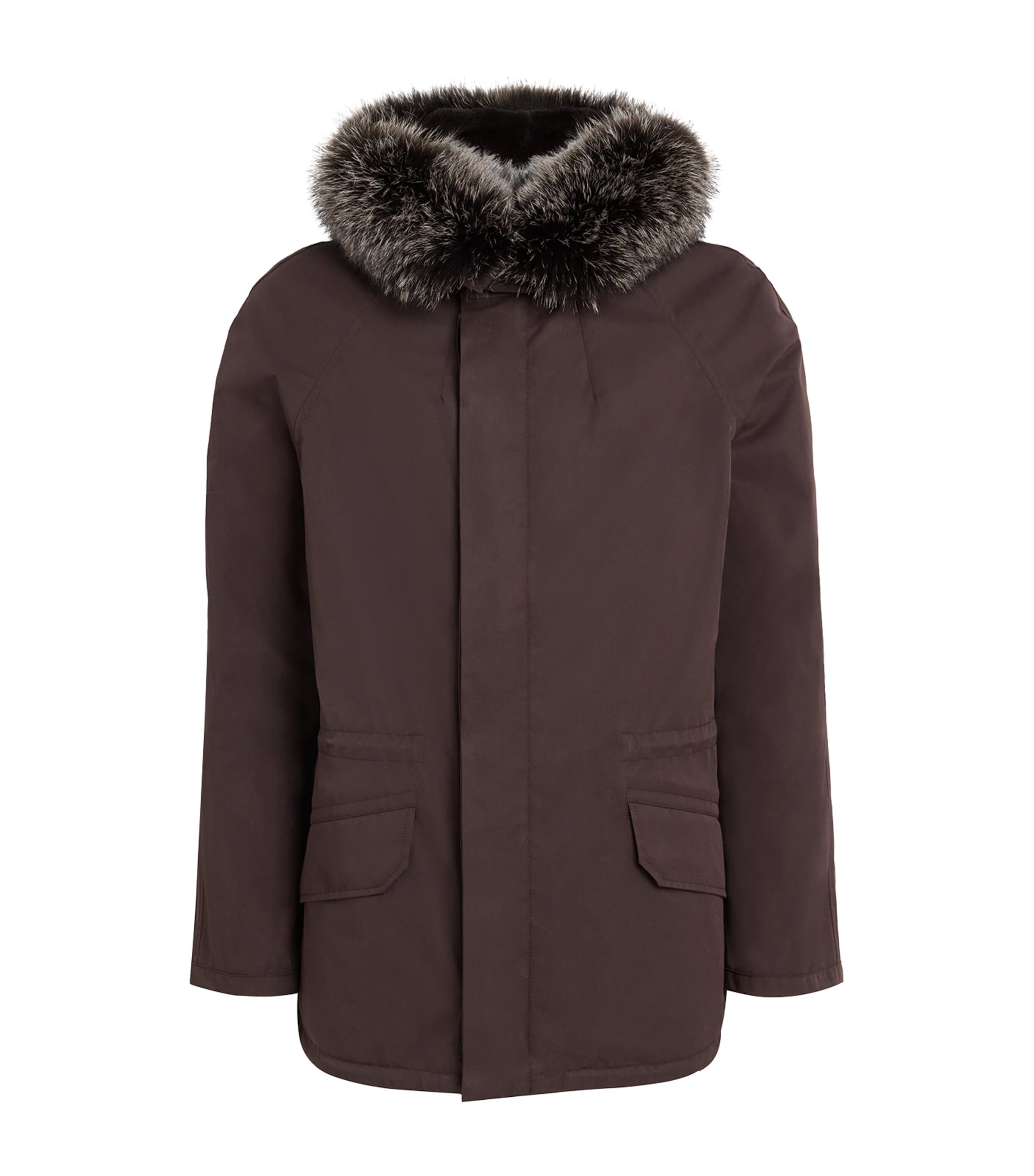 Yves Salomon Mens Fur-Lined Down Parka Afgto/lstr Mrmt
