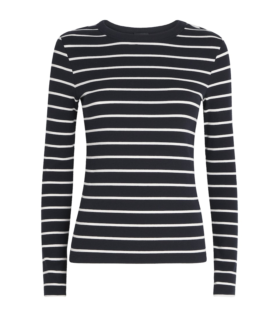 Stretch-Cotton Stripe Perfect Basic Top