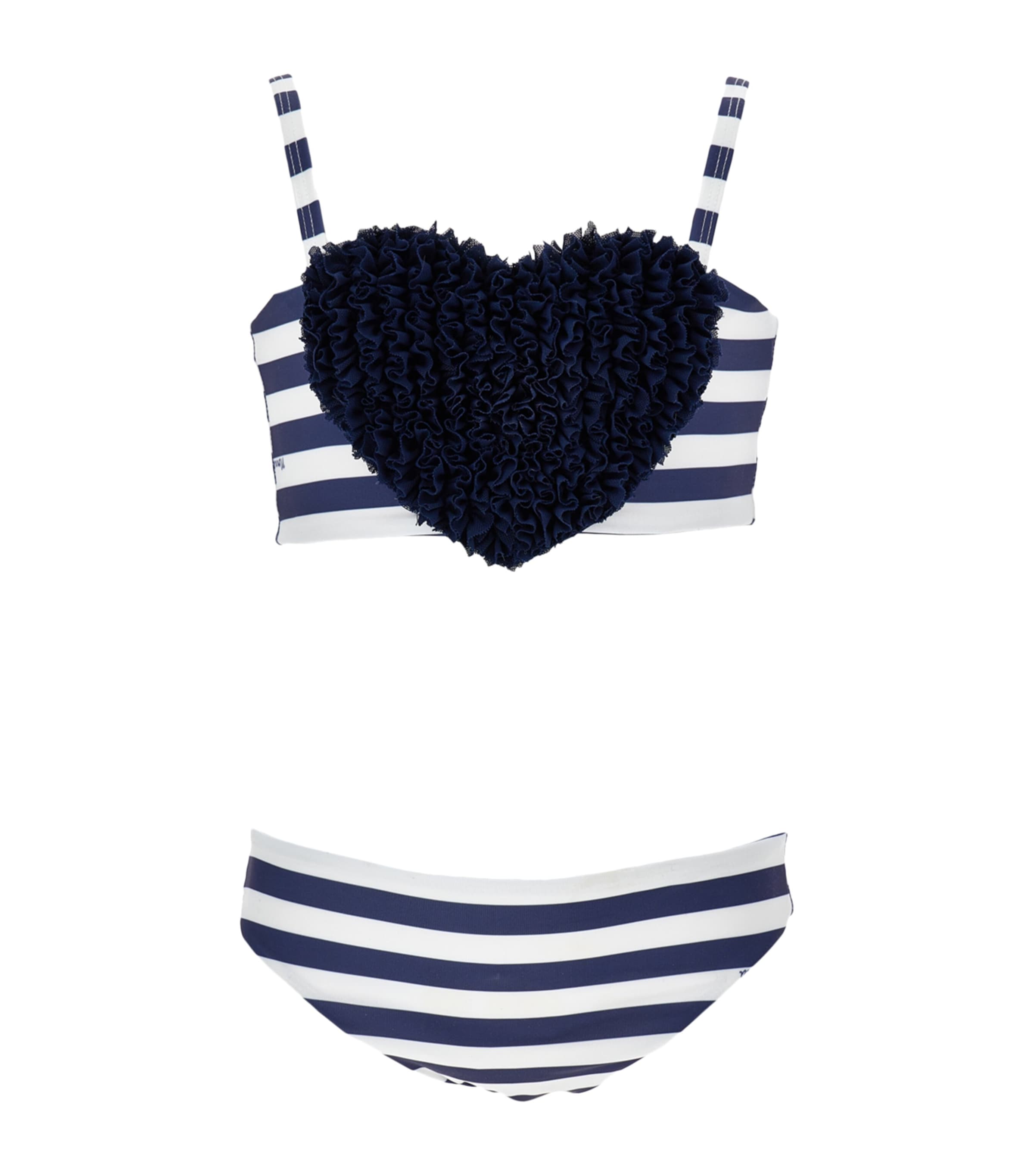 Striped Ruched-Heart Bikini (2-14 Years)