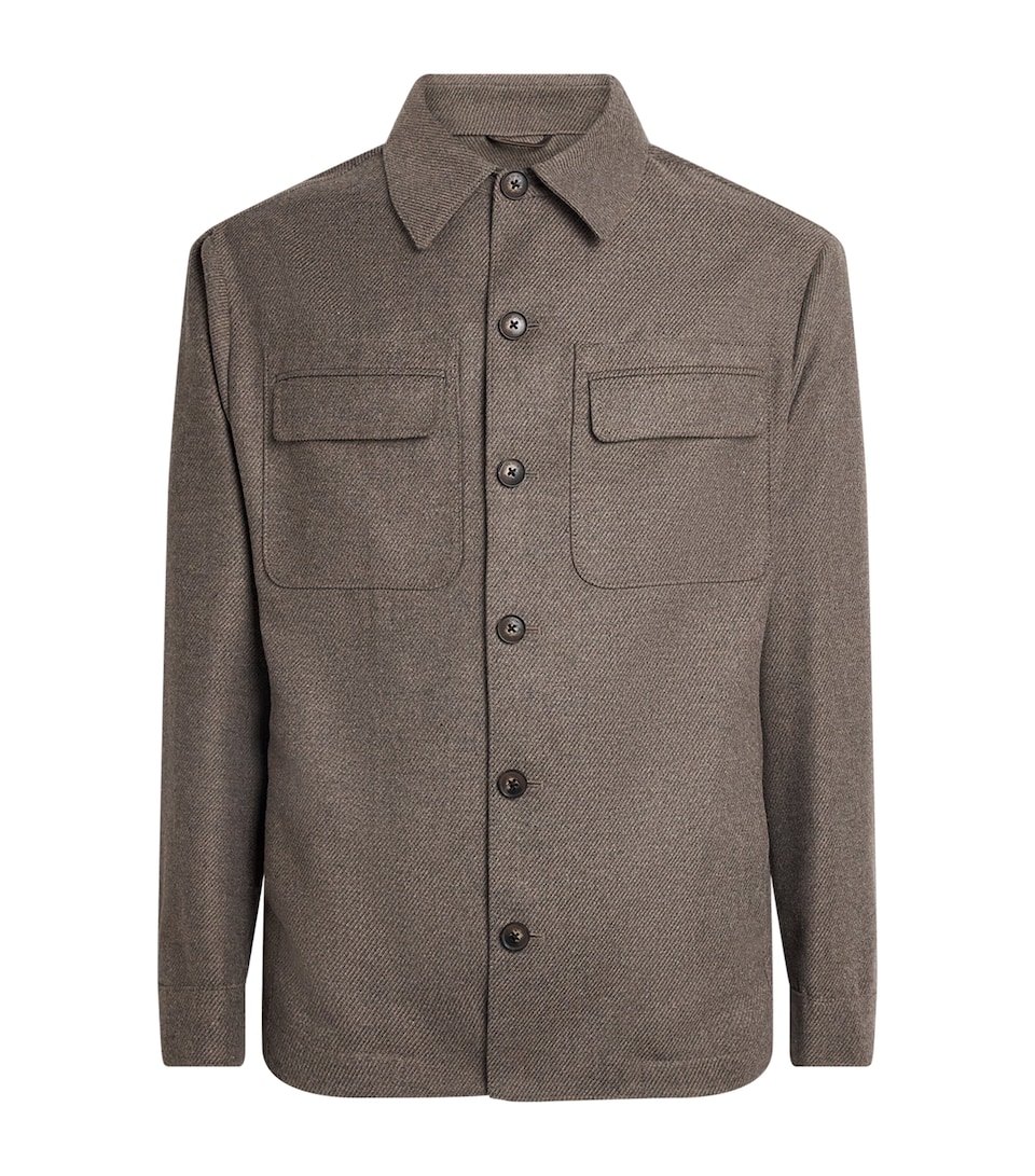 Pal Zileri Mens Twill Overshirt Light Brown