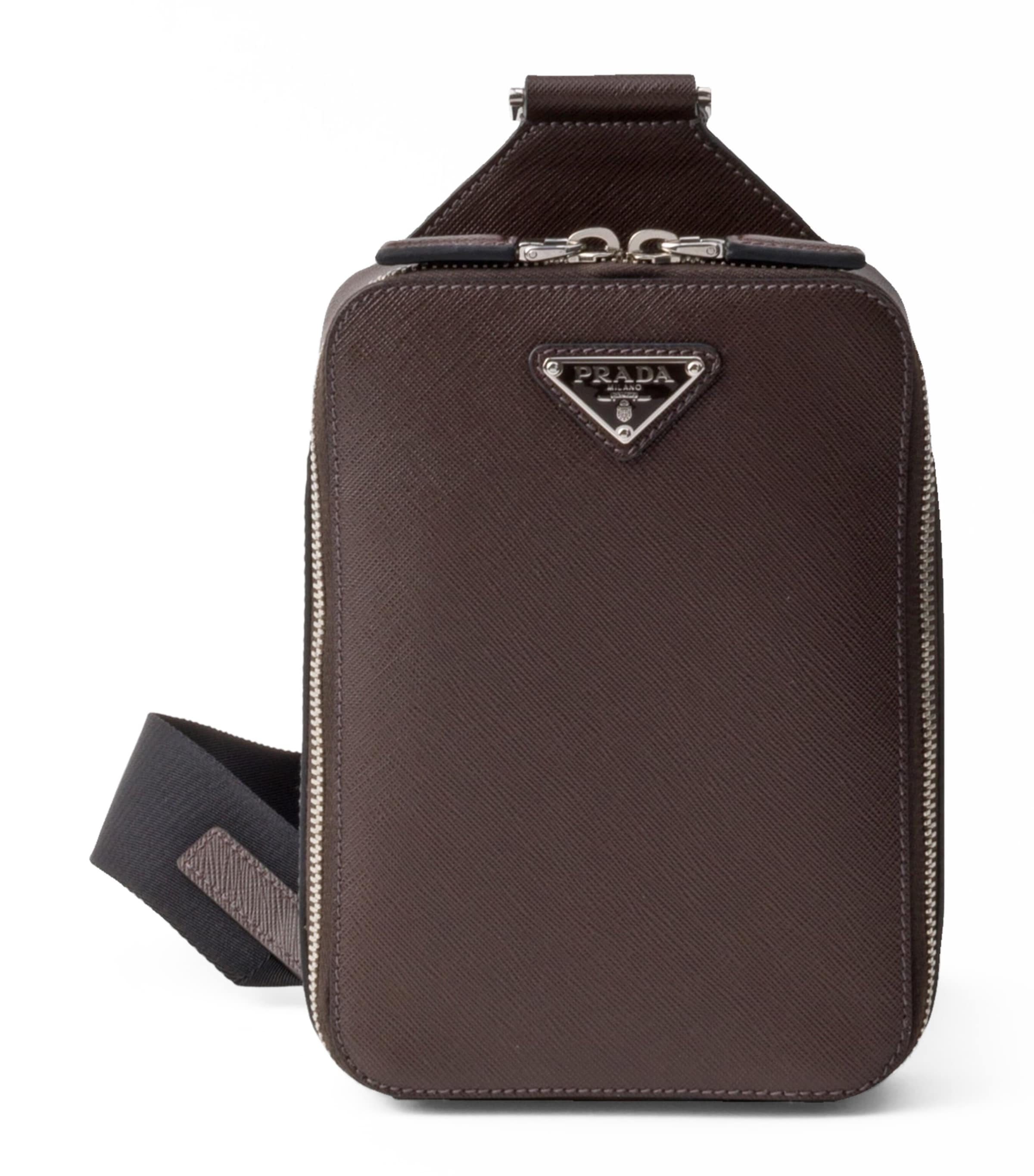 Saffiano Leather Brique Cross-Body Bag