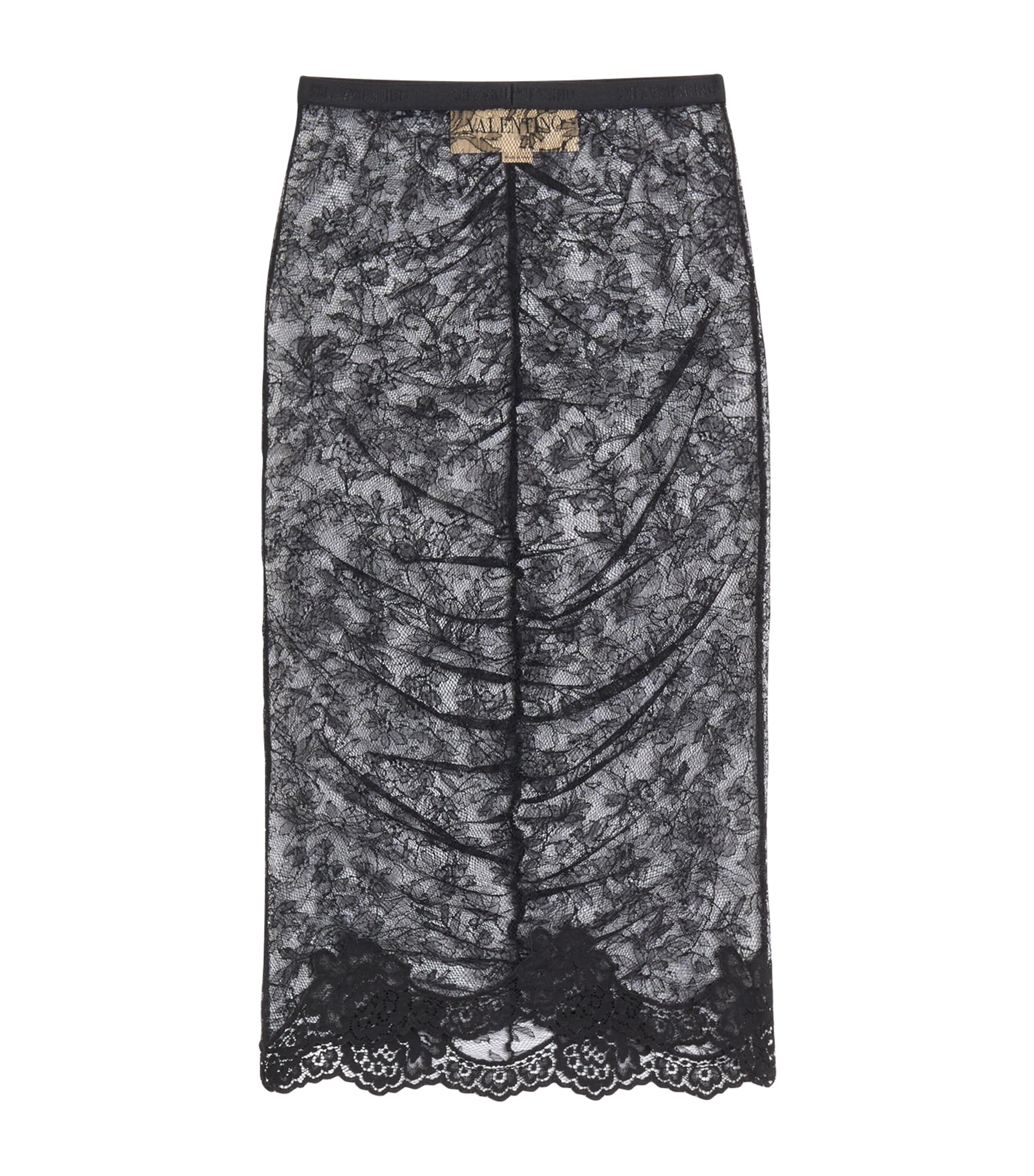 Valentino Womens Lace Ruched Skirt