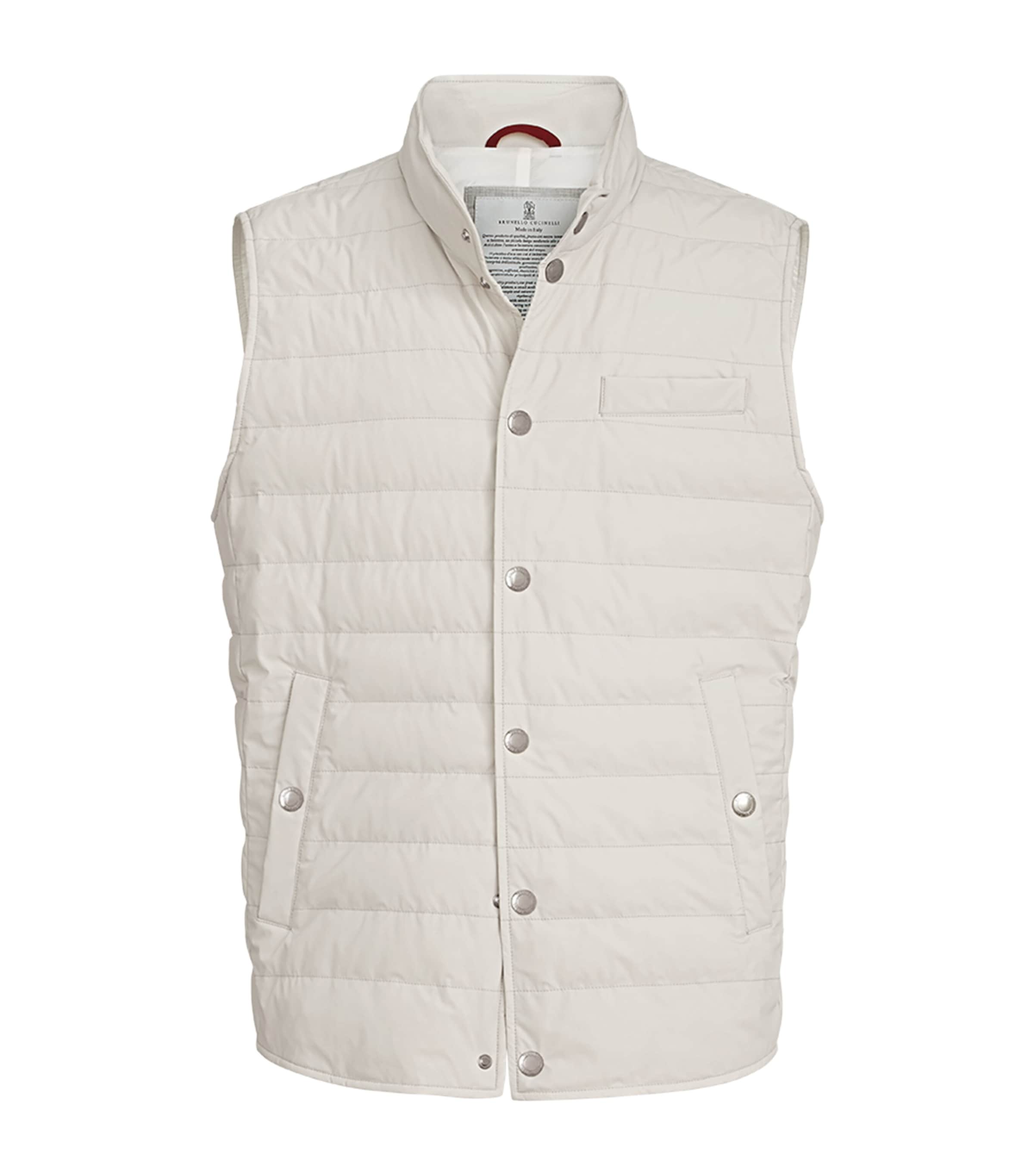Brunello Cucinelli Mens Bonded Taffeta Down Gilet