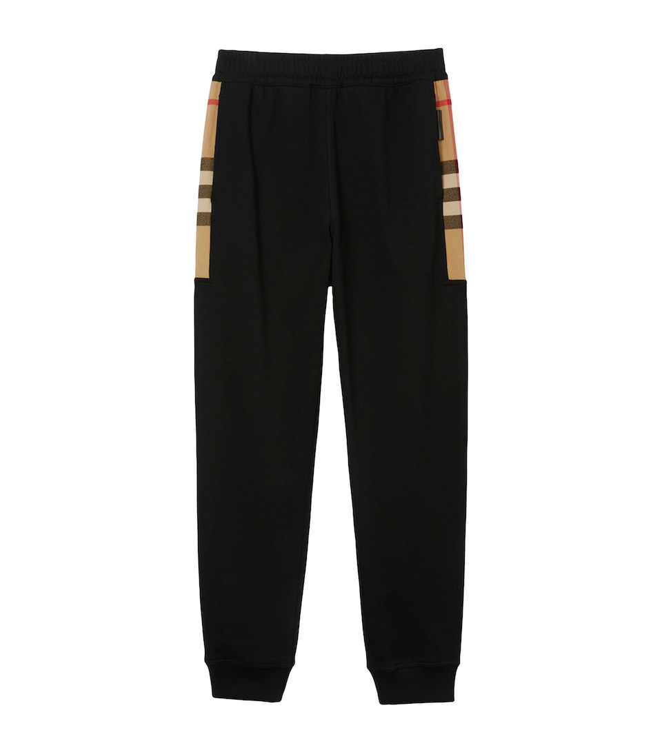 Cotton Check-Trim Sweatpants