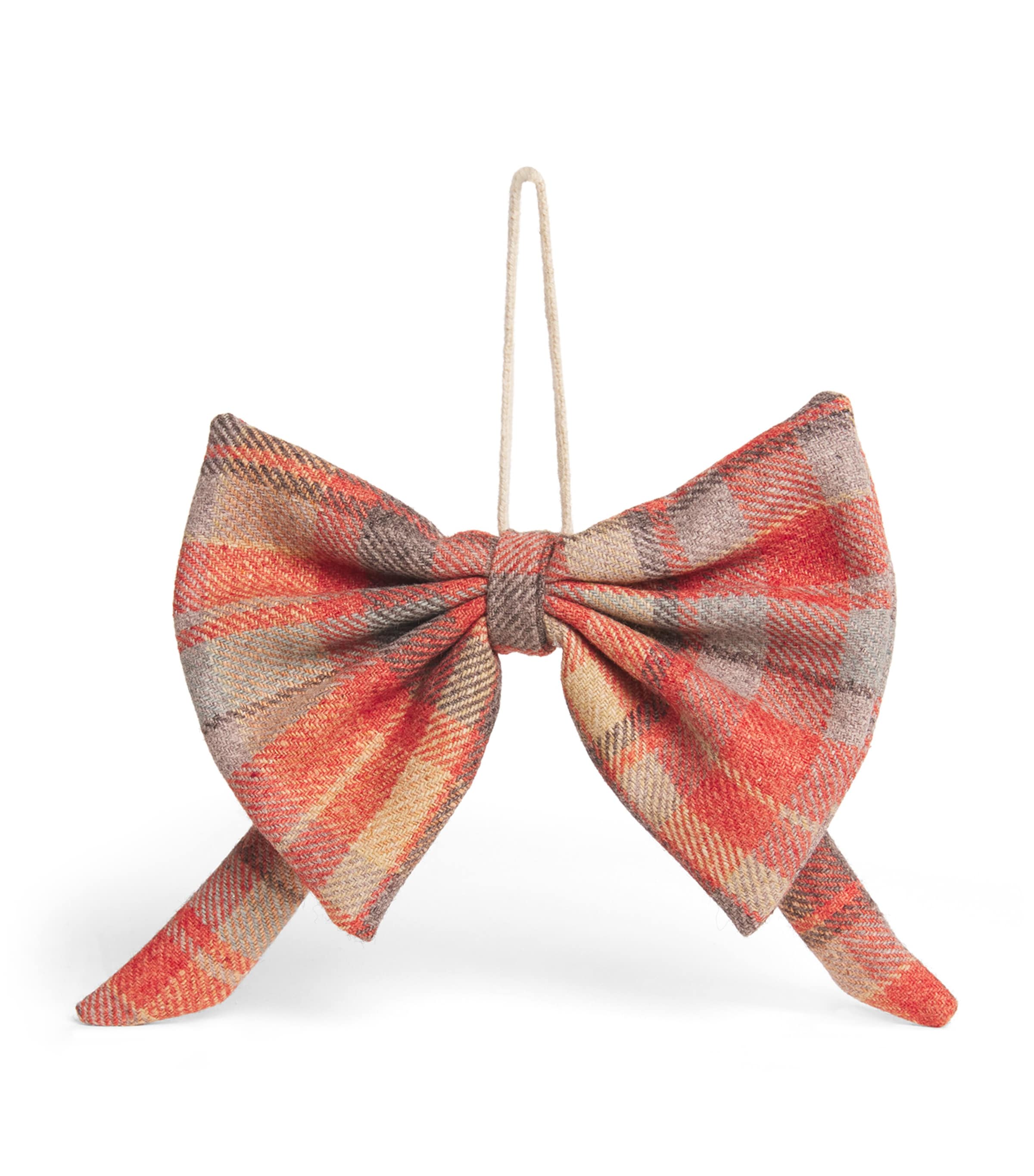 Wool Tartan Bow Tree Decoration
