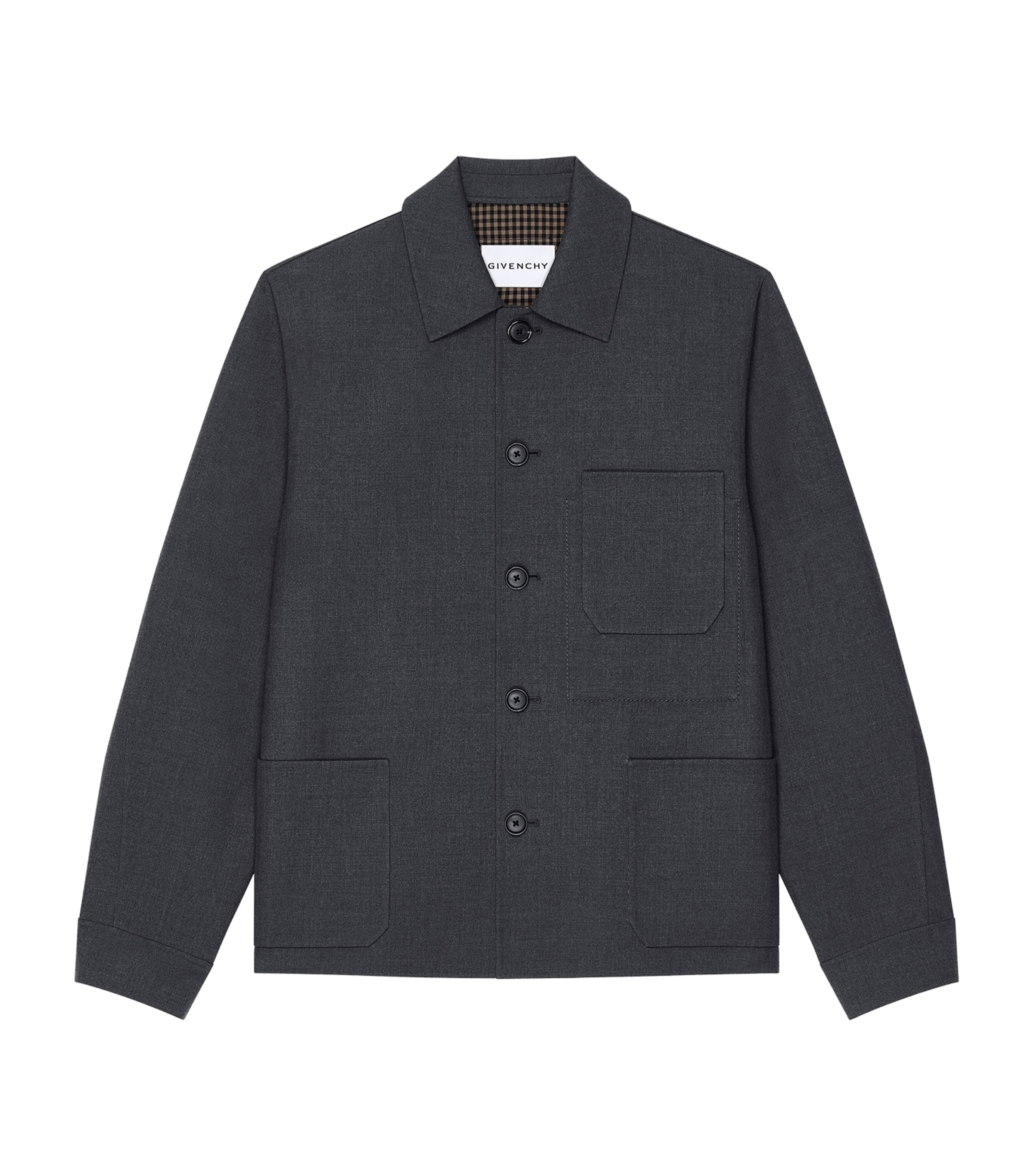 Givenchy Mens Wool-Silk Overshirt
