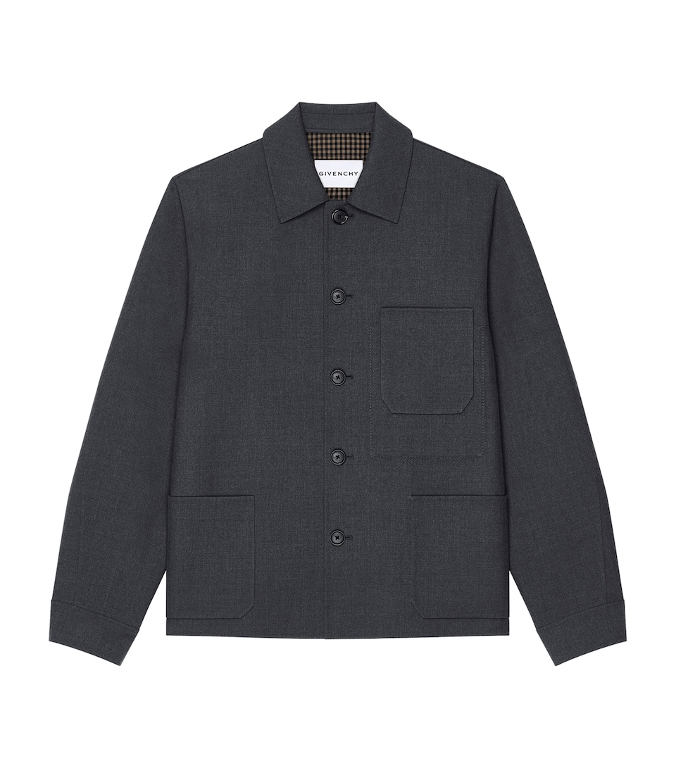 Givenchy Mens Wool-Silk Overshirt