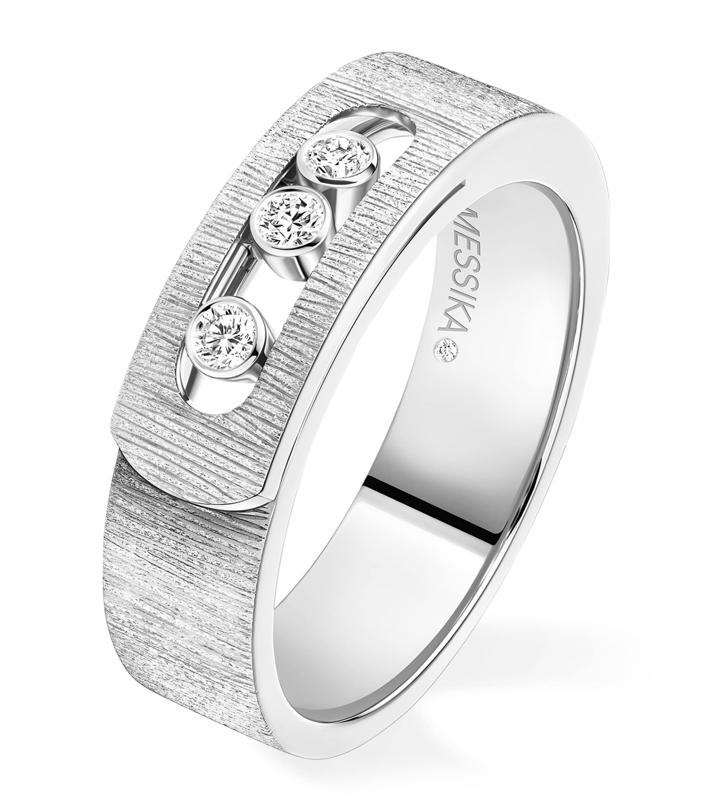 Messika Move Noa Diamond and White Gold Chiselled Ring White Gold