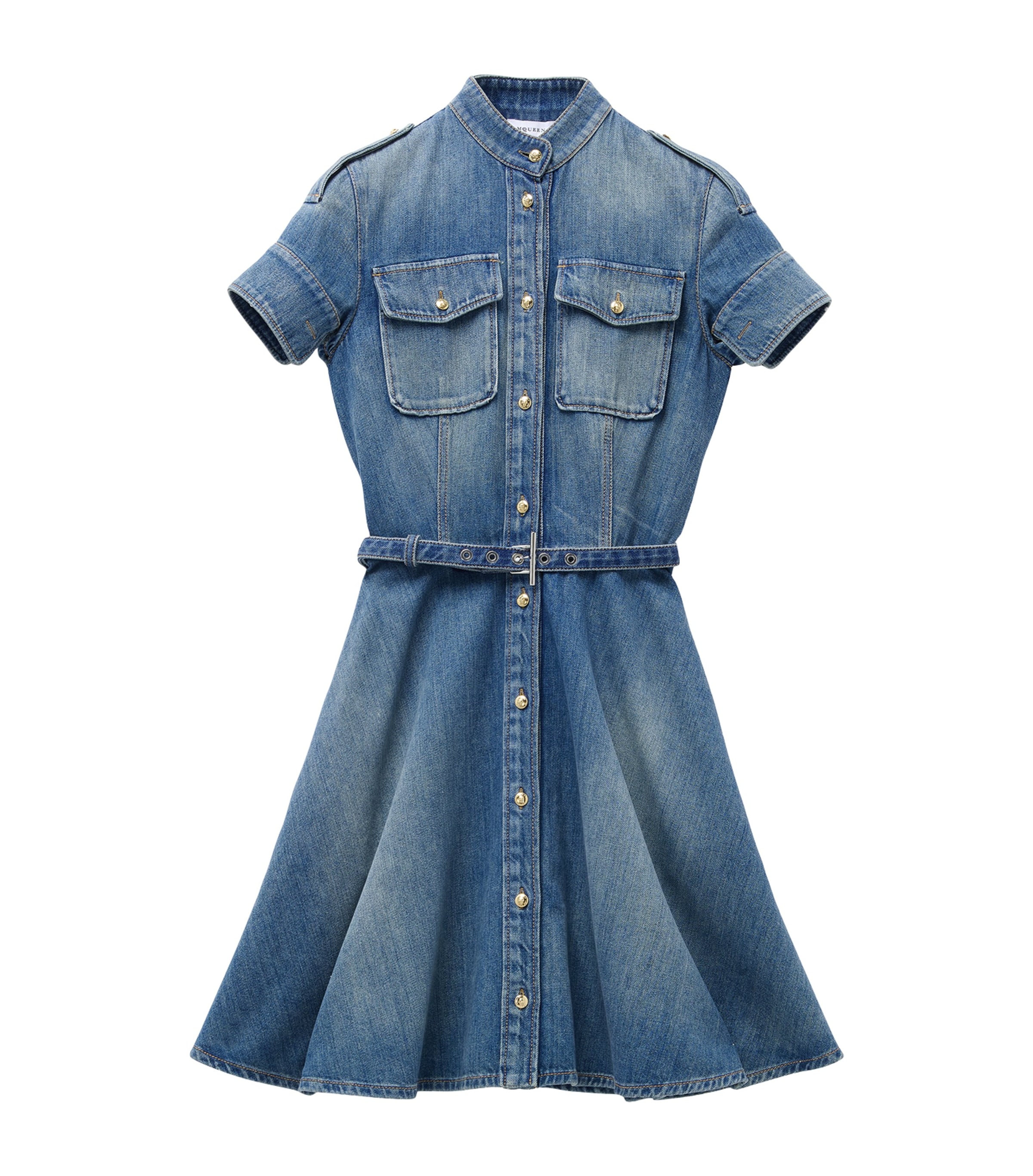 Stonewashed Denim Mini Dress