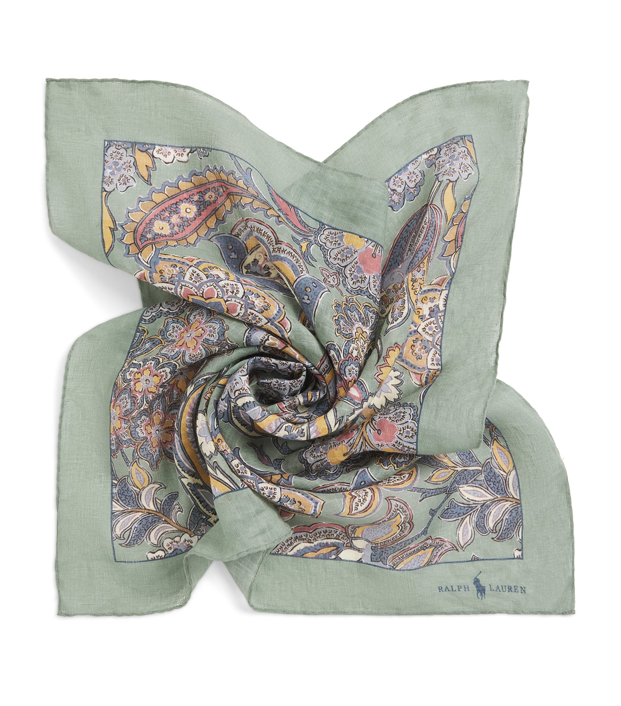 Linen Floral Scarf