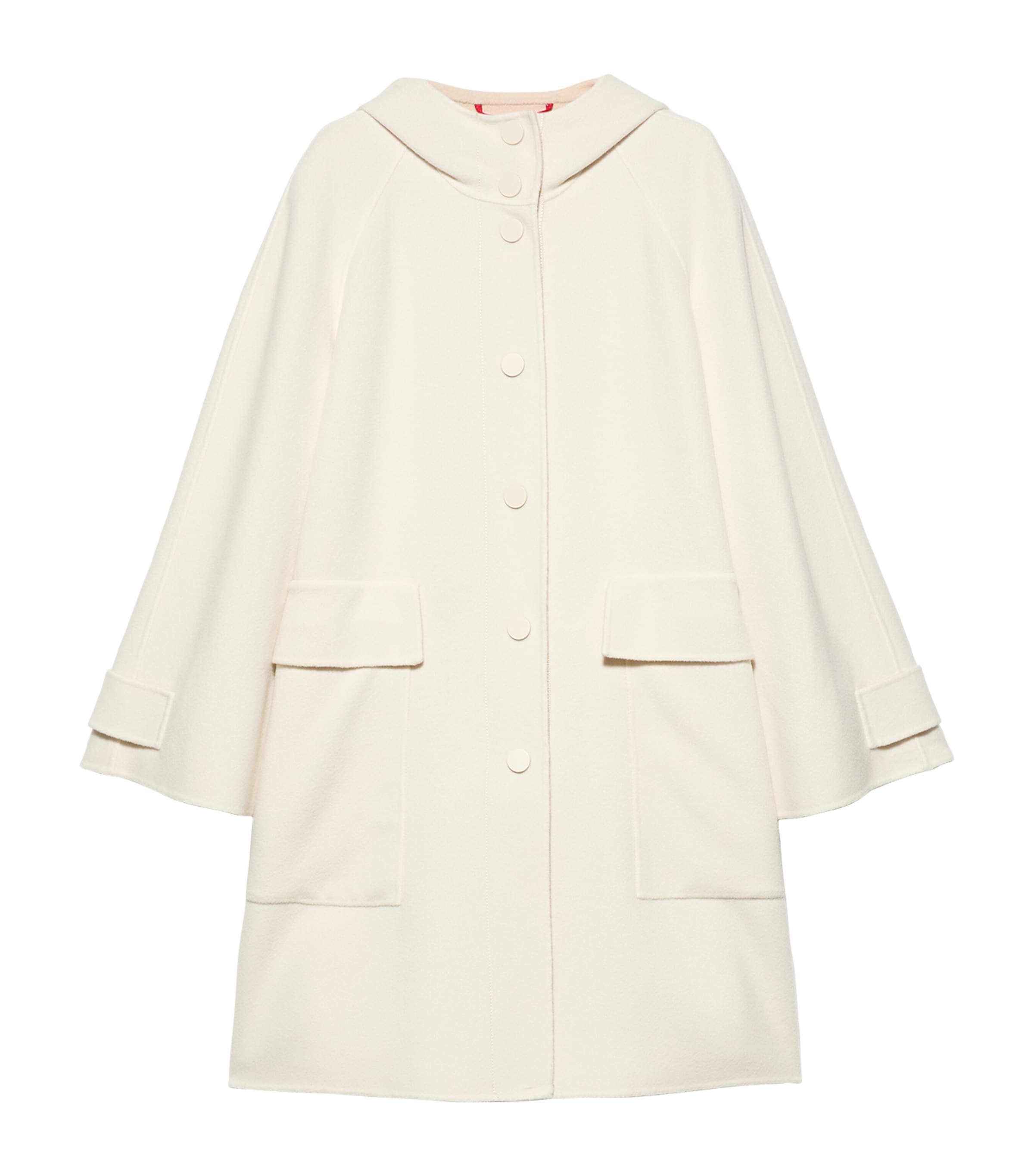 MAX&Co. Womens Wool Hooded Coat Wool White