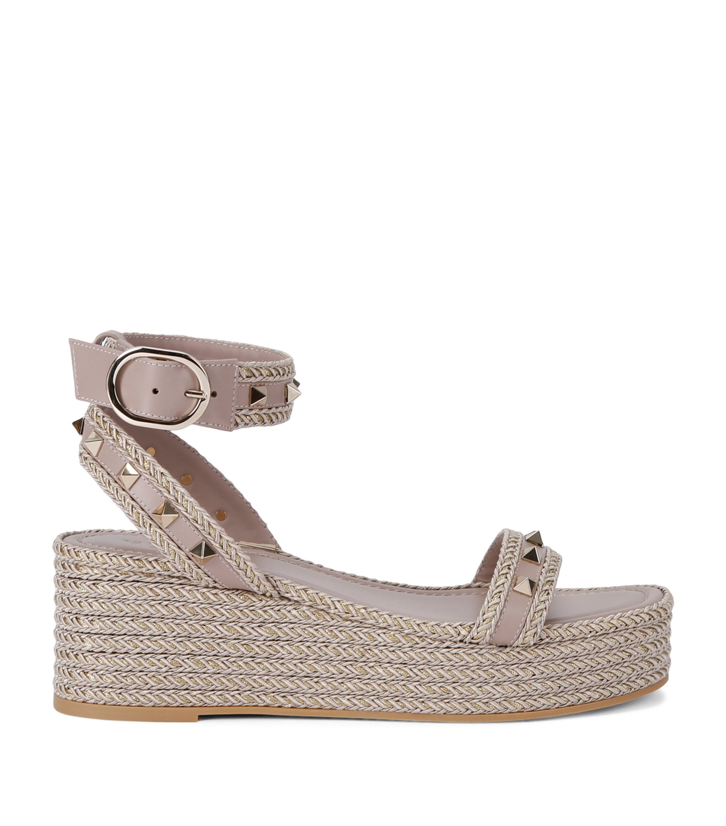 Leather Rockstud Espadrille Sandals 45