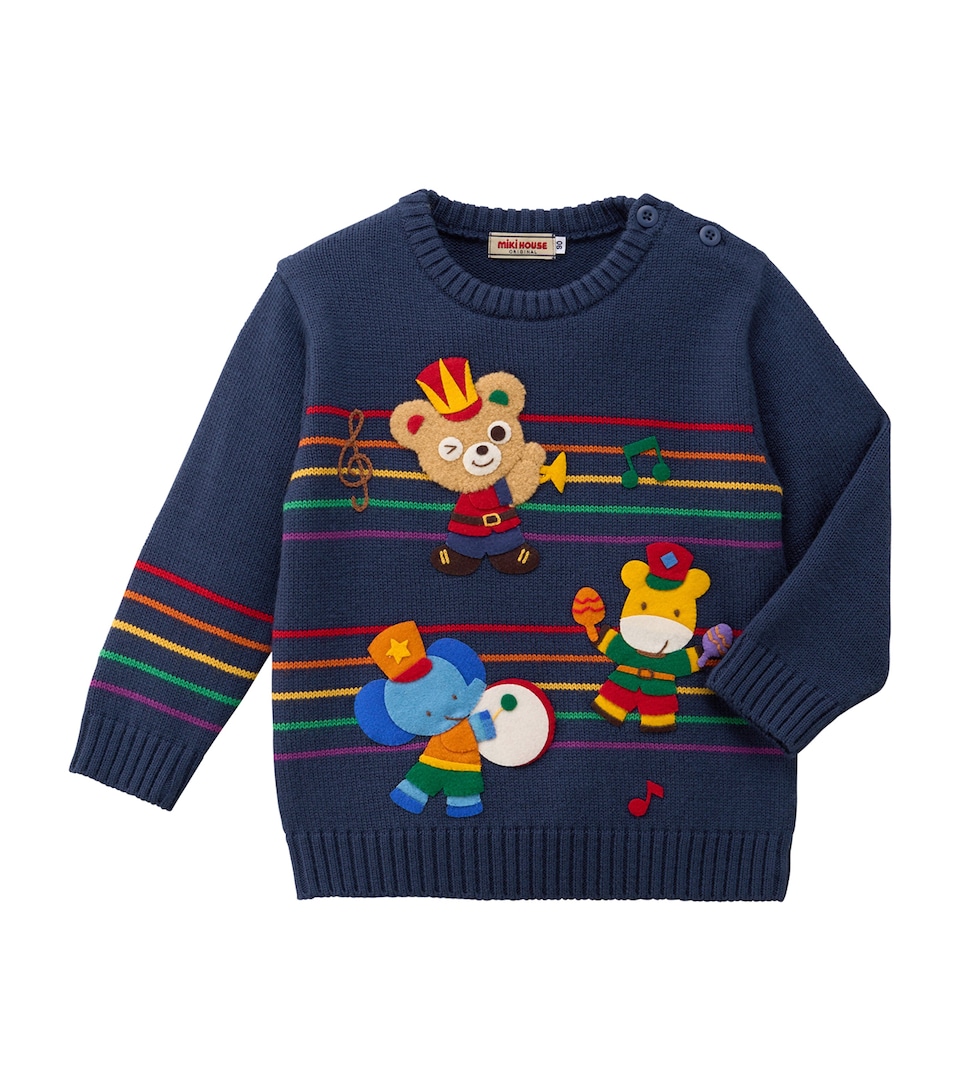 Miki House Wool-Blend Appliqué Sweater (2-4 Years)