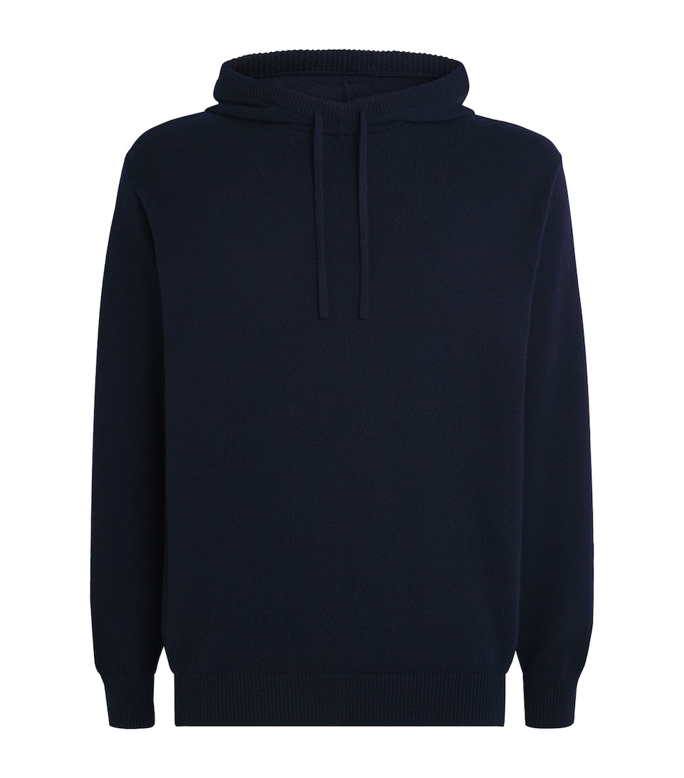 Harrods Mens Cashmere Hoodie T&d Navy
