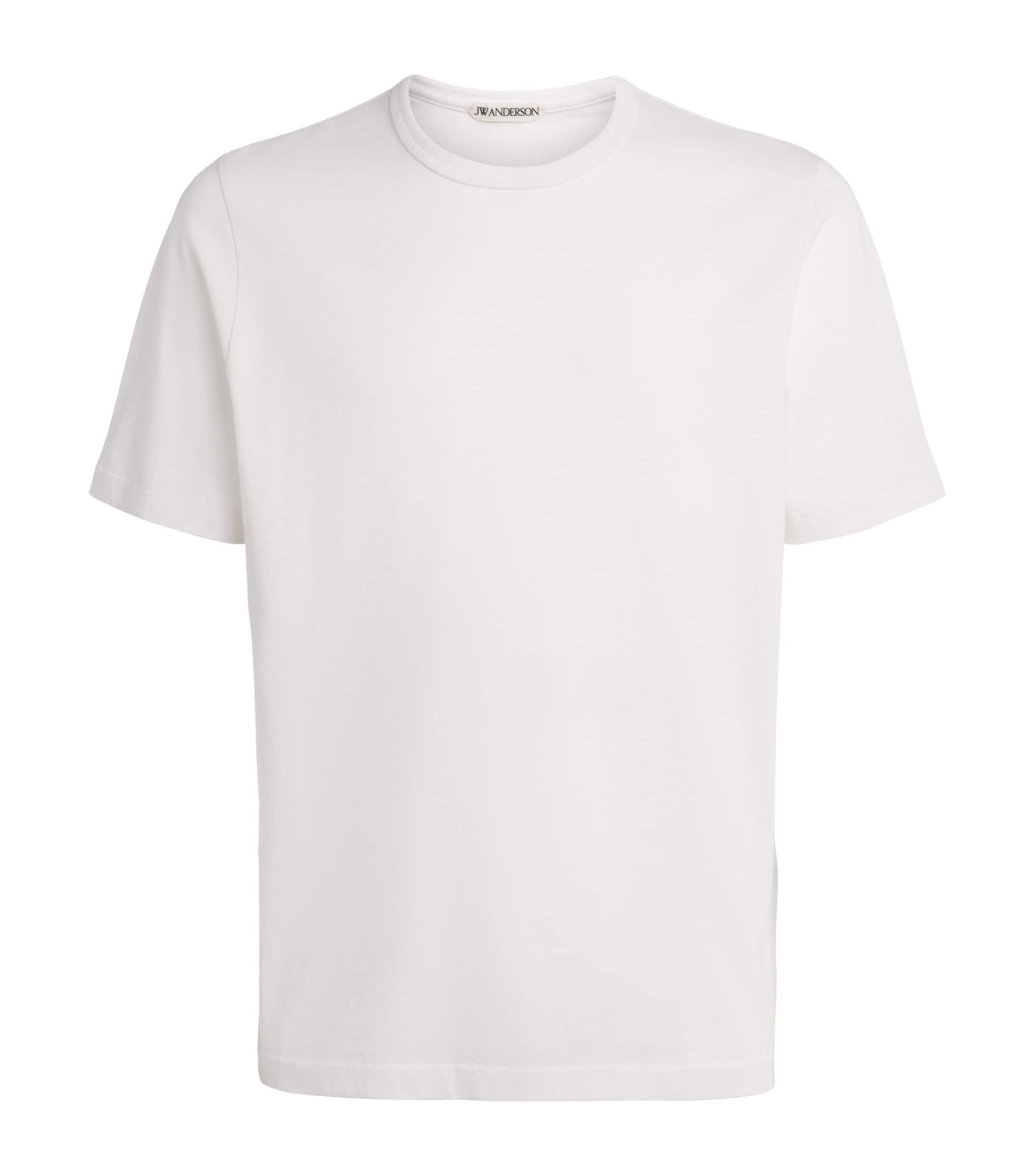 JW Anderson Mens Cotton Embroidered Anchor T-Shirt White