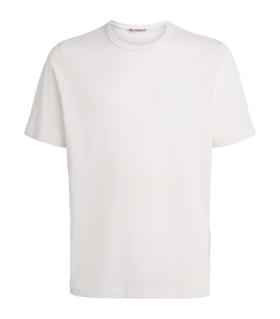 JW Anderson Mens Cotton Embroidered Anchor T-Shirt White