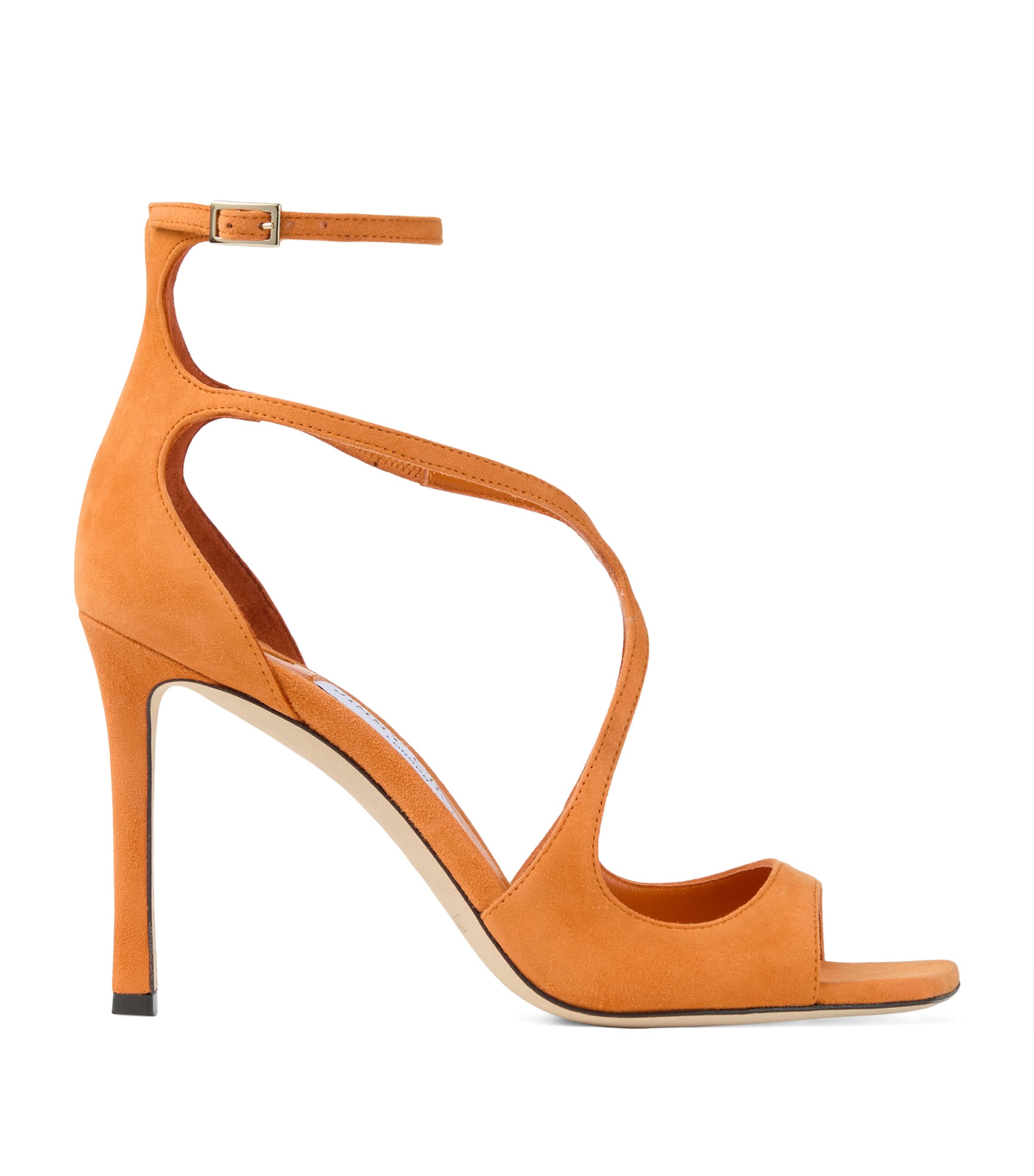 Jimmy Choo Azia 95 Leather Sandals Sunset Orange