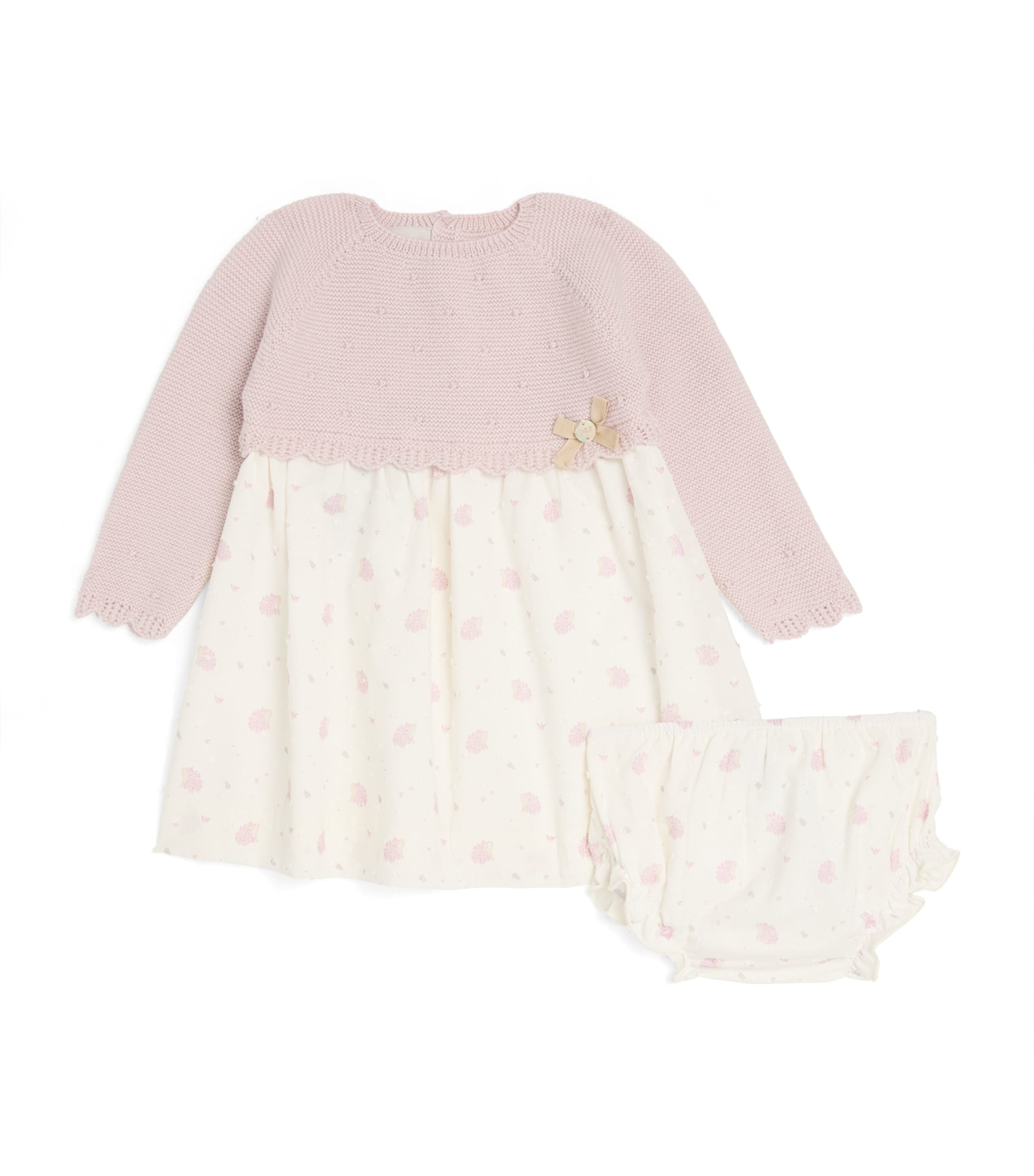 Cotton-Blend Knitted Dress and Bloomers Set (12 Months)