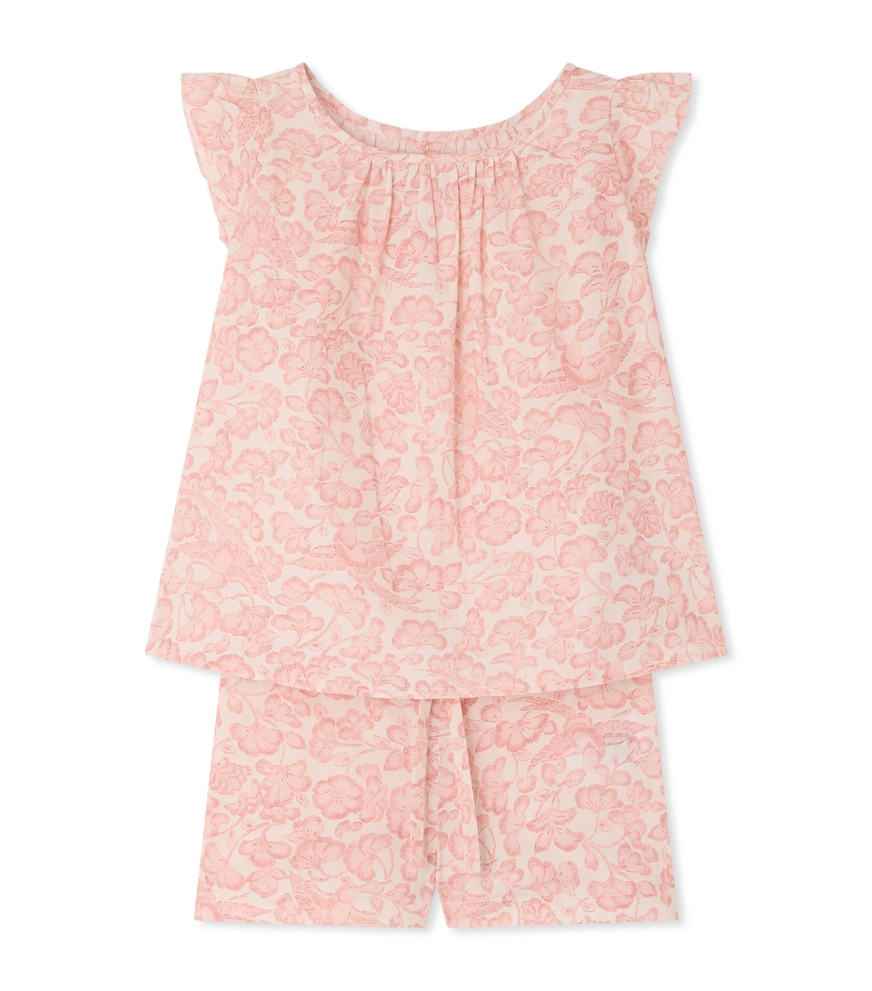 Bonpoint Cotton Floral Pyjama Set (10-14 Years) Fl Beige Rose