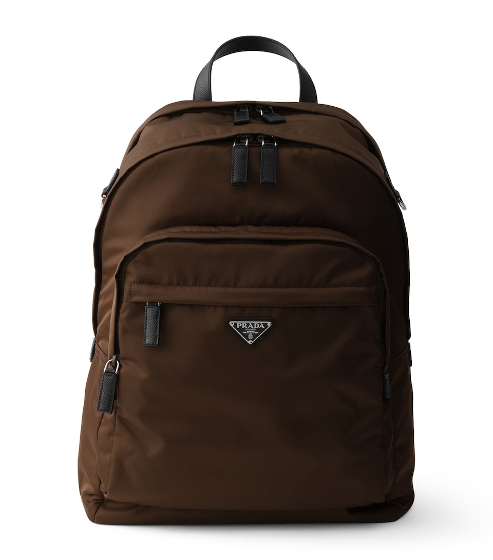 Re-Nylon and Saffiano Leather Backpack