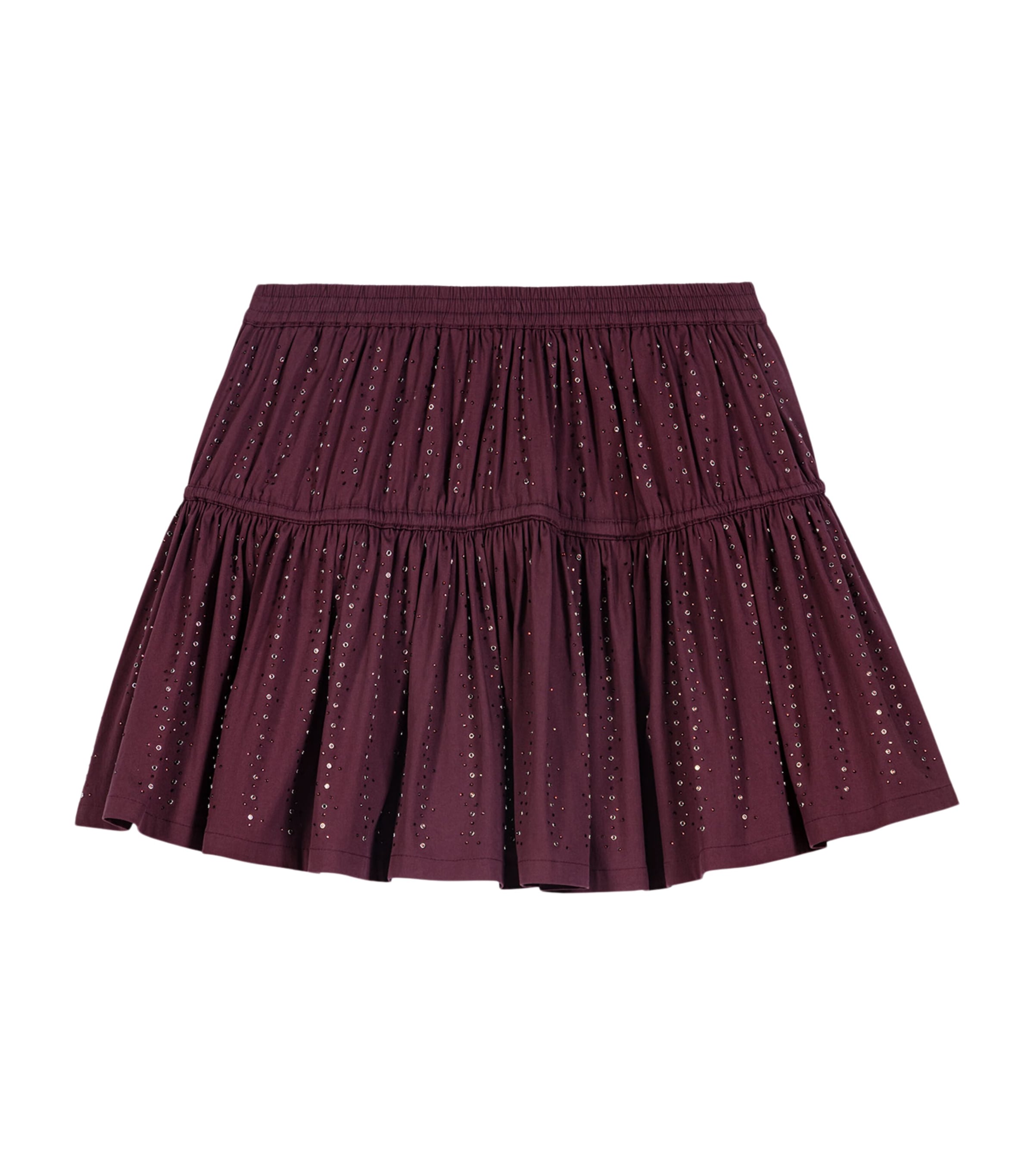 Maje Womens Embellished Mini Skirt Burgundy