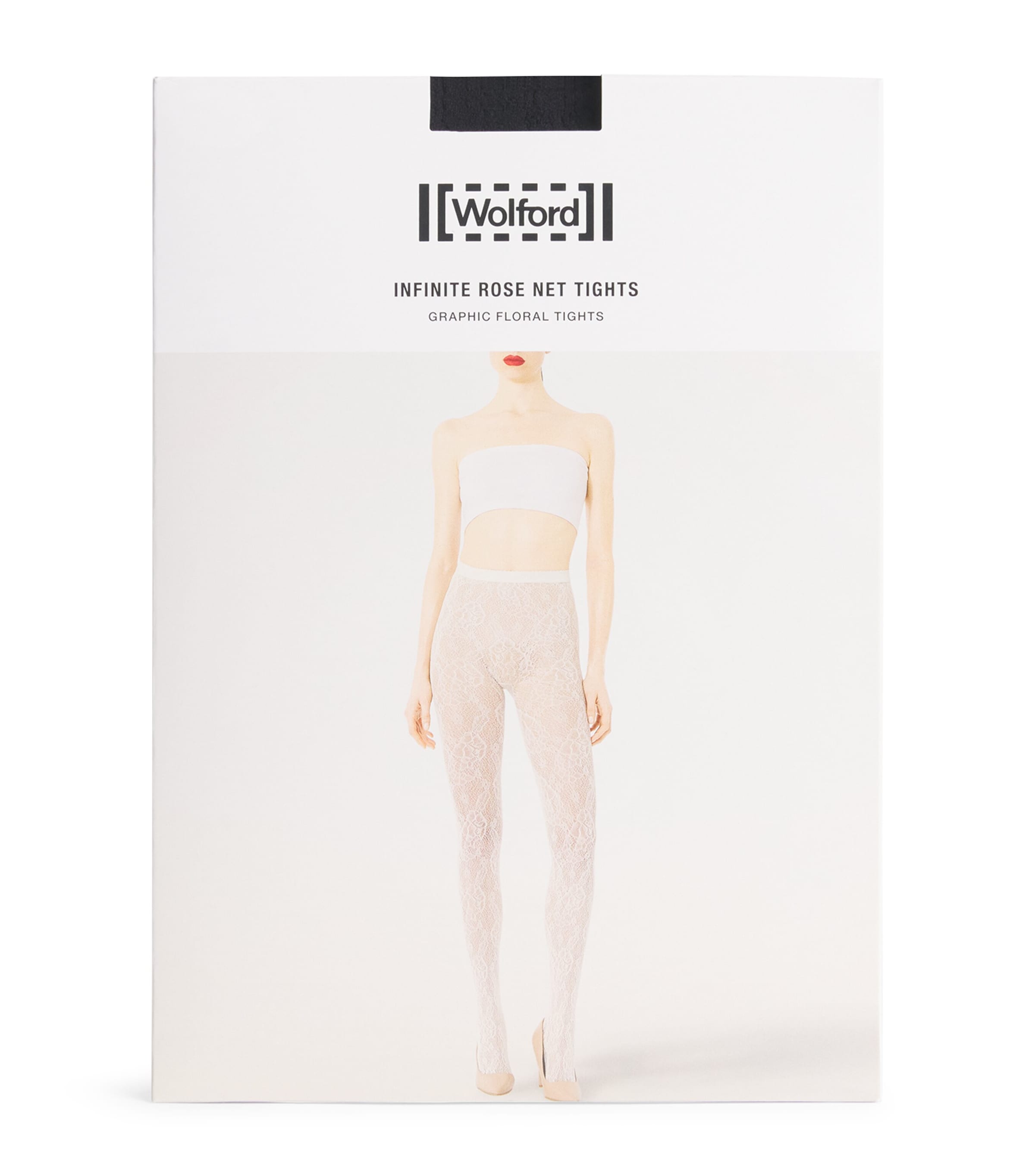 Wolford Womens Infinite Rose Net Tights Black